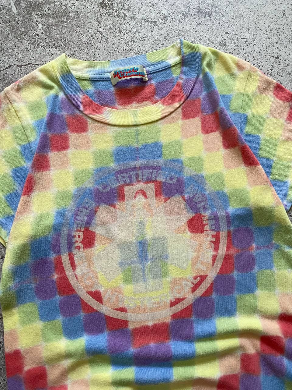 Hysteric Glamour × Vintage RARE 90s HYSTERIC GLAMOUR CERTIFIED EMERGENCY TIE DYE TEE Size US S / EU 44-46 / 1 - 6 Thumbnail