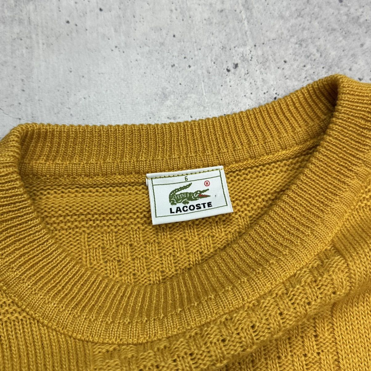 Lacoste × Vintage Vintage Lacoste Sweater Yellow Knitted Logo Size XL Size US XL / EU 56 / 4 - 3 Thumbnail