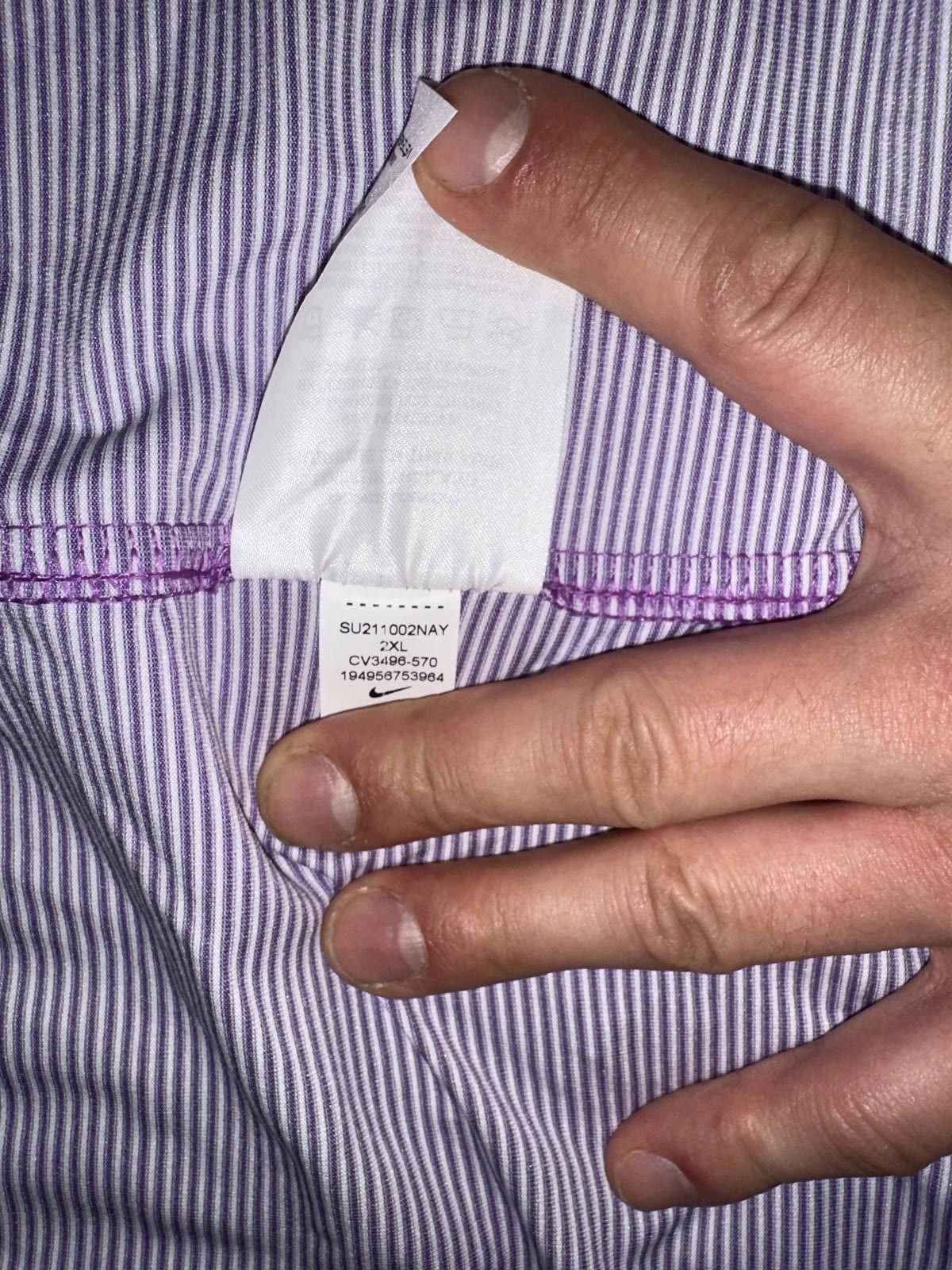 Nike Nike Dri-FIT Player Plum/White Striped Golf Polo Shirt Size US XXL / EU 58 / 5 - 9 Thumbnail