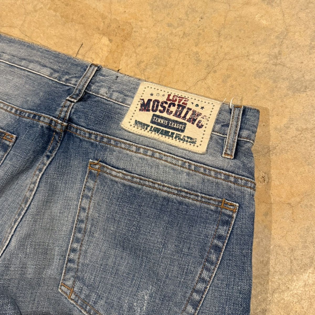 Moschino Love Moschino Patchwork Distressed Faded Jeans Grunge ERD Size US 31 - 16 Thumbnail