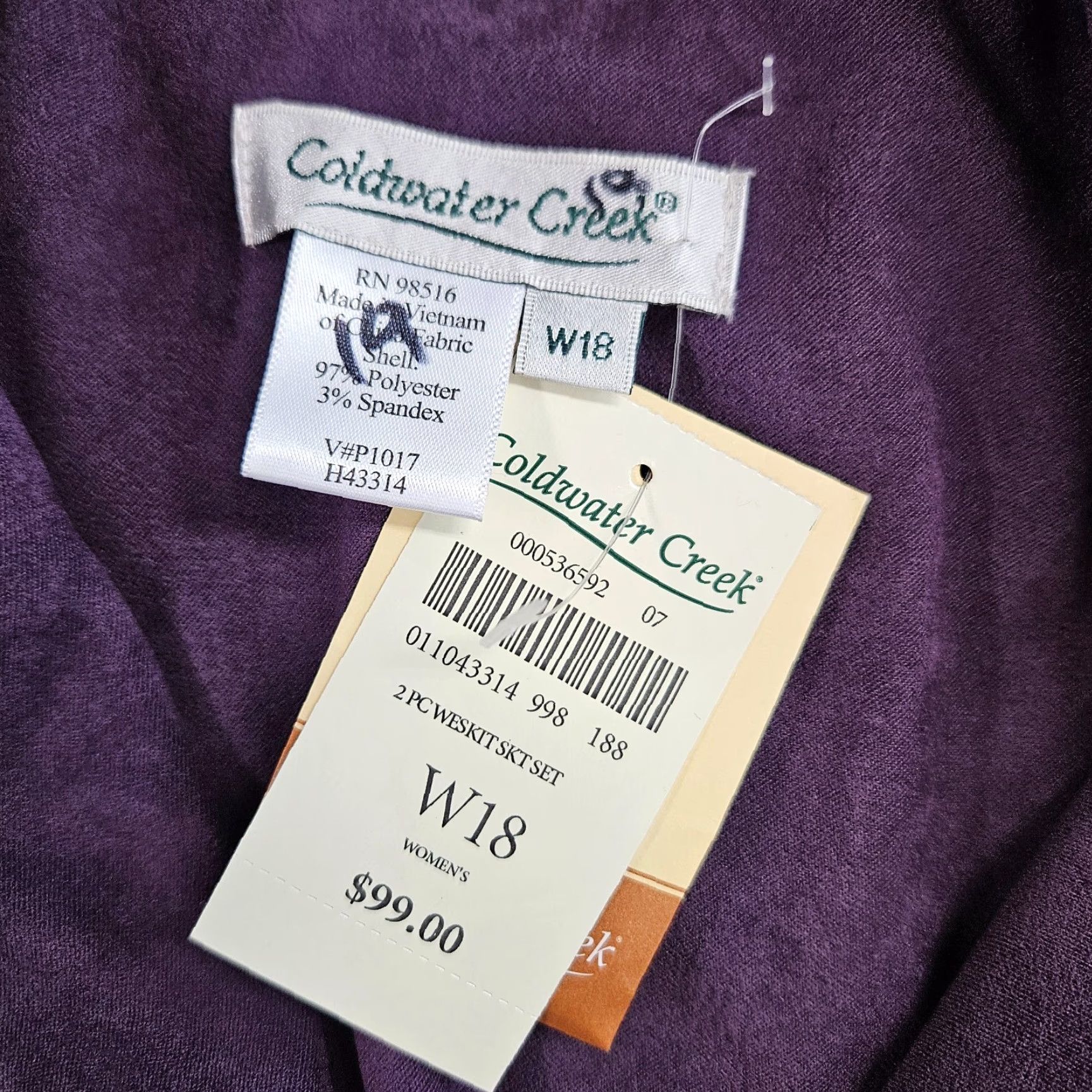 Coldwater Creek Coldwater Creek Jacket Womens Sz 18W Purple Solid Button Front Shoulder Pads Size XXL / US 16-18 / IT 52-54 - 5 Thumbnail