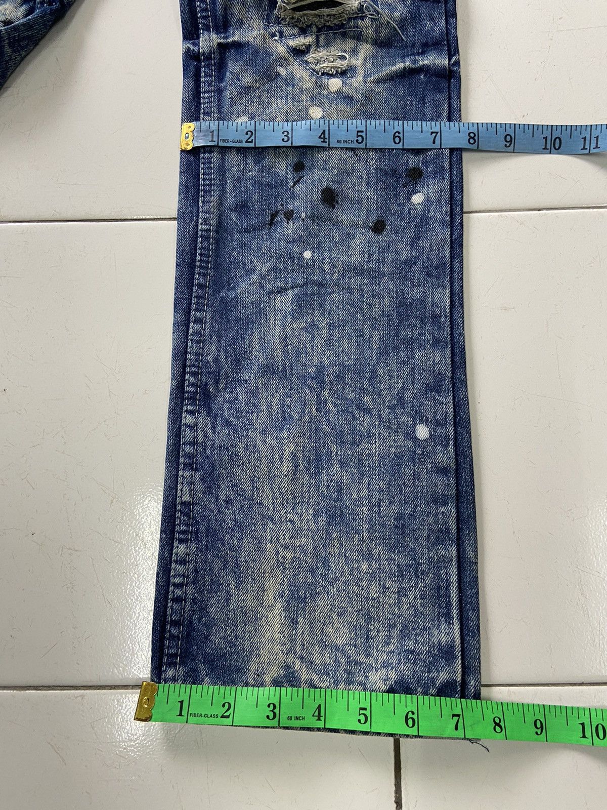 If Six Was Nine ROAD NARROWS DISTRESSED PAINTED STYLE DENIM JEANS Size US 28 / EU 44 - 14 Thumbnail