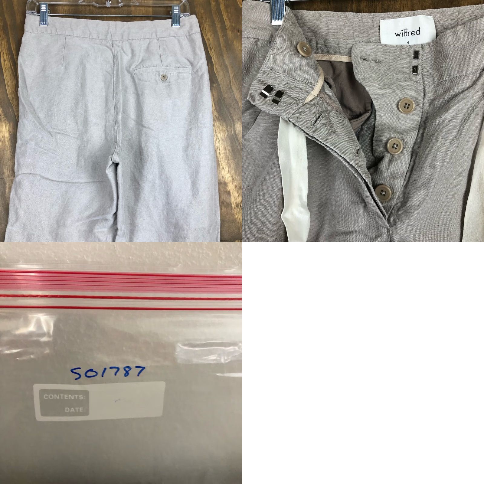 Vintage Wilfred Aritzia Womens Pants Ashen Ankle Crepe Drawstring Allant Linen Jogger 4 Size 29" - 9 Thumbnail