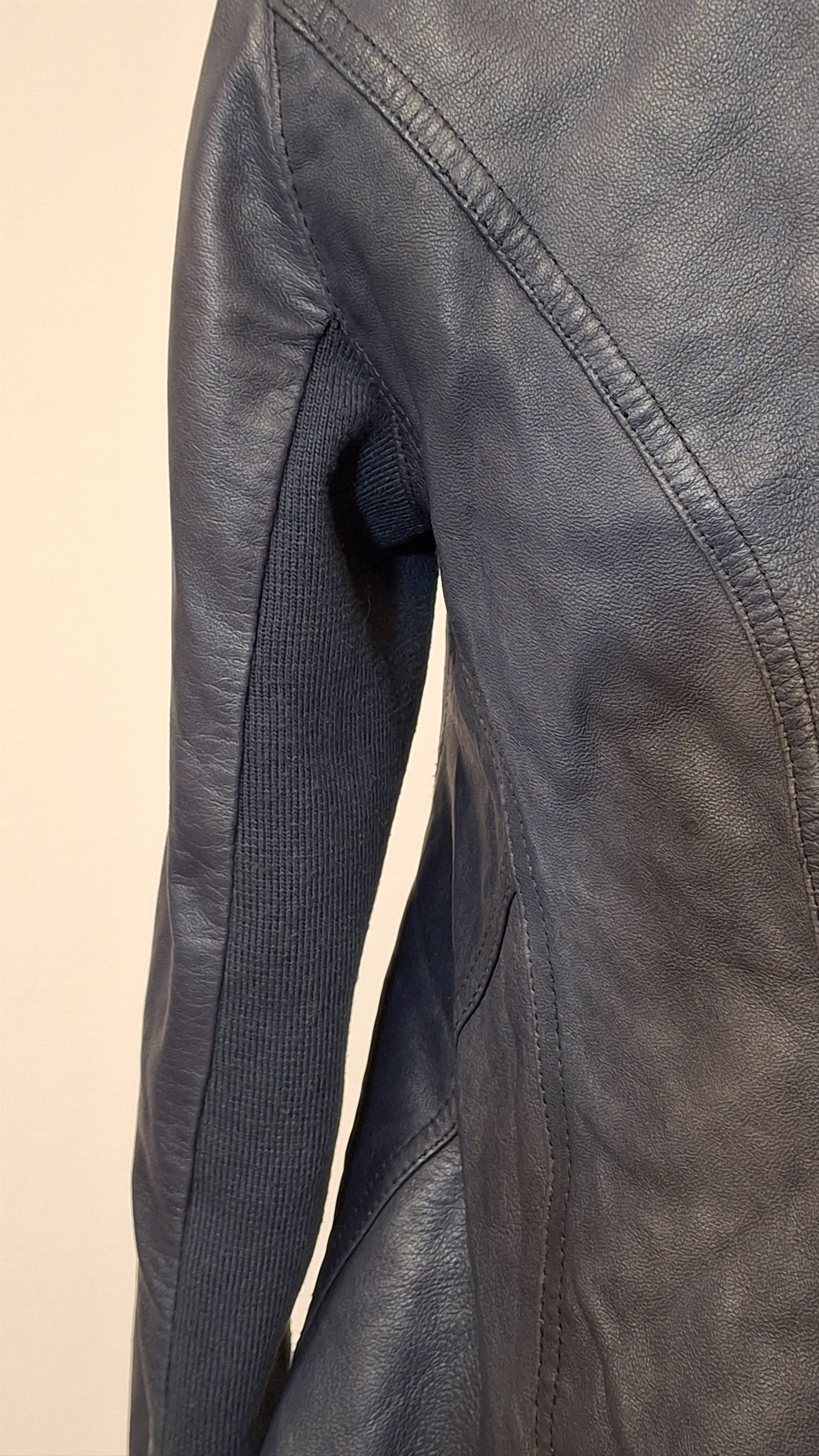 Vintage Y2K Avant-Garde Electric Blue Lambskin Leather Jacket Size S / US 4 / IT 40 - 5 Thumbnail
