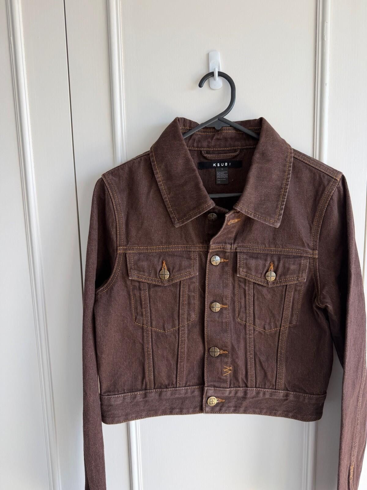 Ksubi new Ksubi womens brown Saddle Trucker Jacket top small s 8 Size S / US 4 / IT 40 - 3 Thumbnail