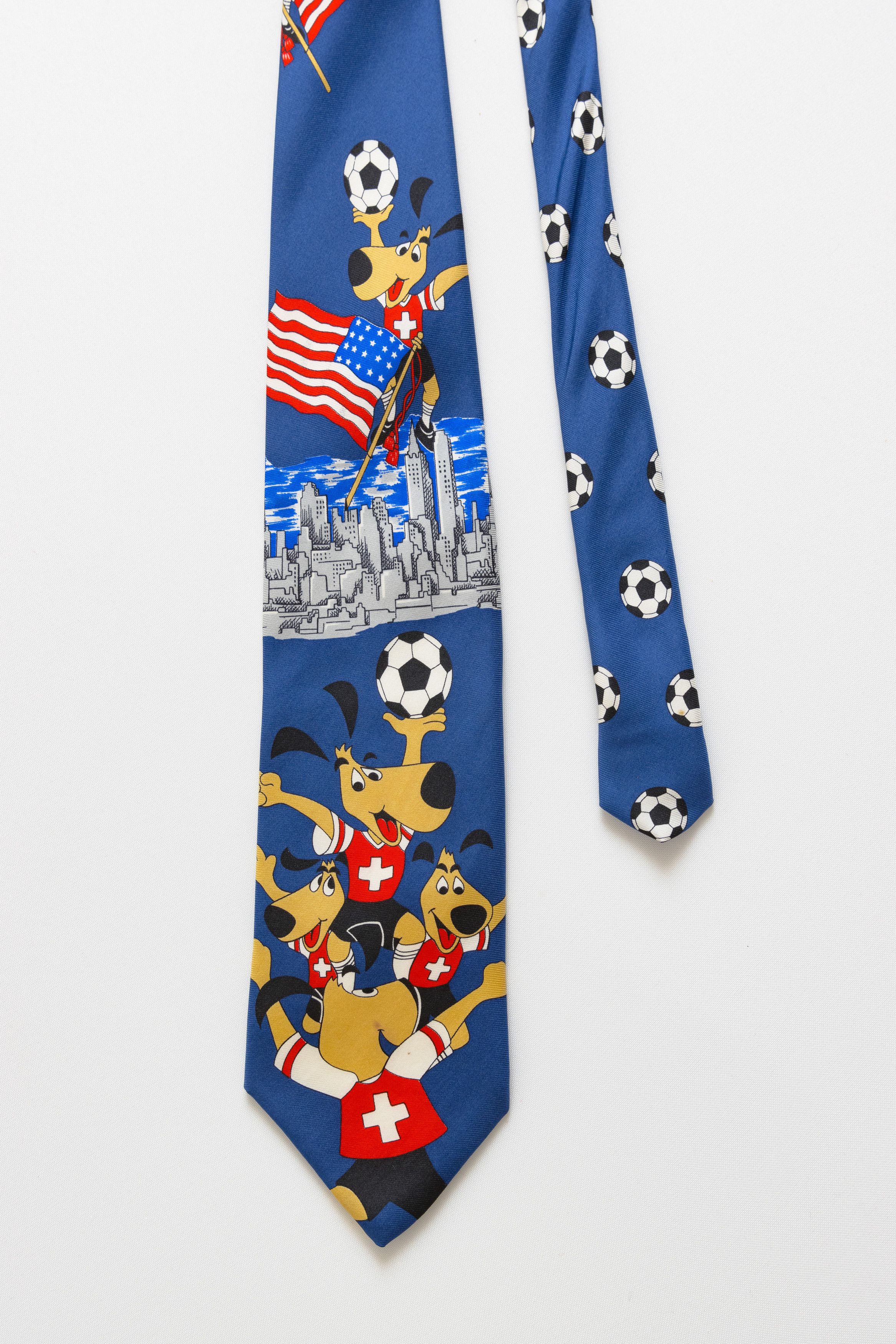 Vintage Worlds Cup 94 Tie silk abstract print necktie 023 Size ONE SIZE - 3 Thumbnail