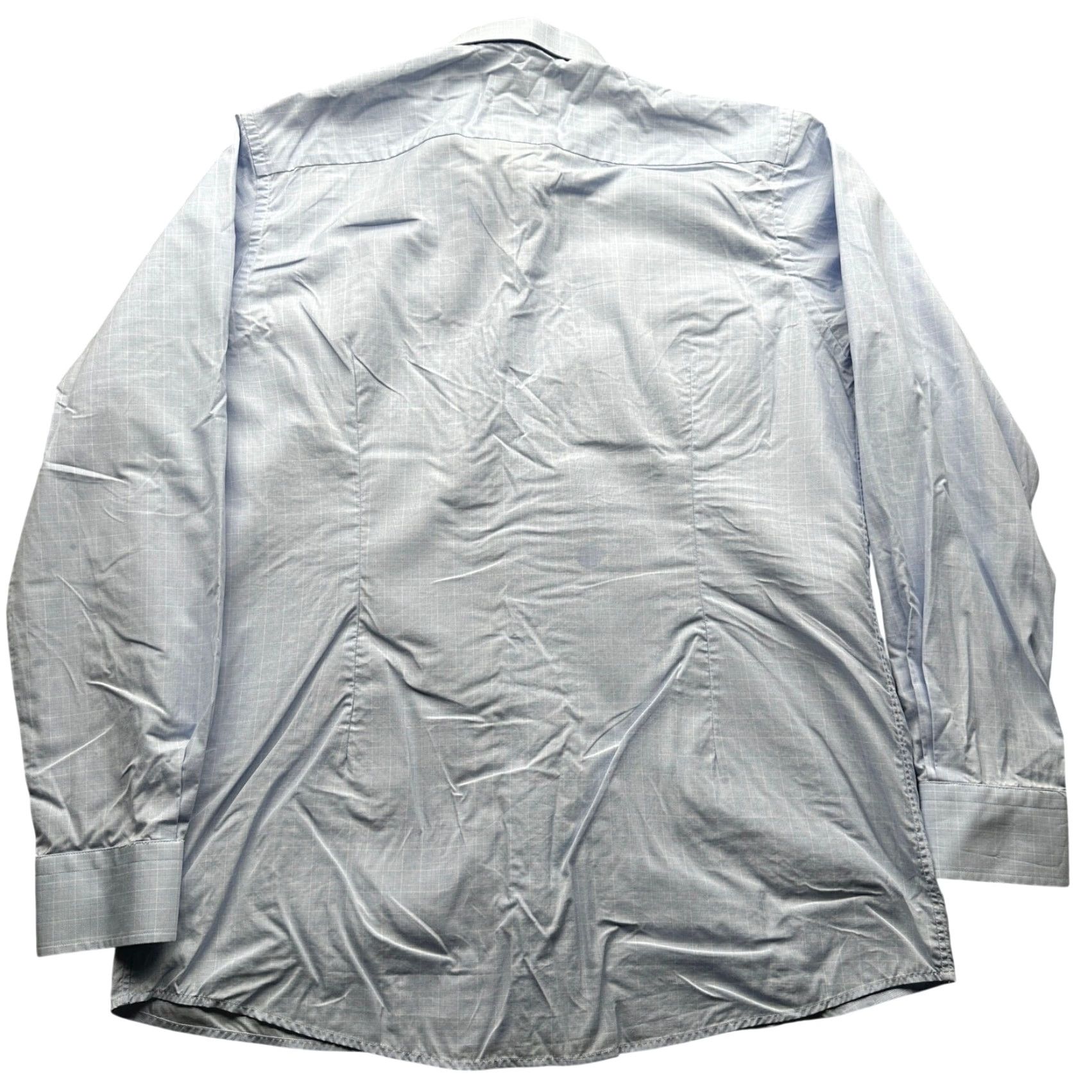 Eton VINTAGE Eton Poplin Graph Plaid XL Long Sleeve Shirt Mens Button Up Blue White Size US XL / EU 56 / 4 - 2 Thumbnail