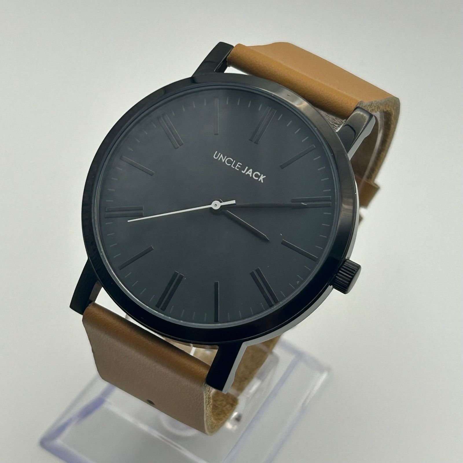 Other Uncle Jack Black Case Tan Genuine Leather Men’s Watch Size ONE SIZE - 1 Thumbnail