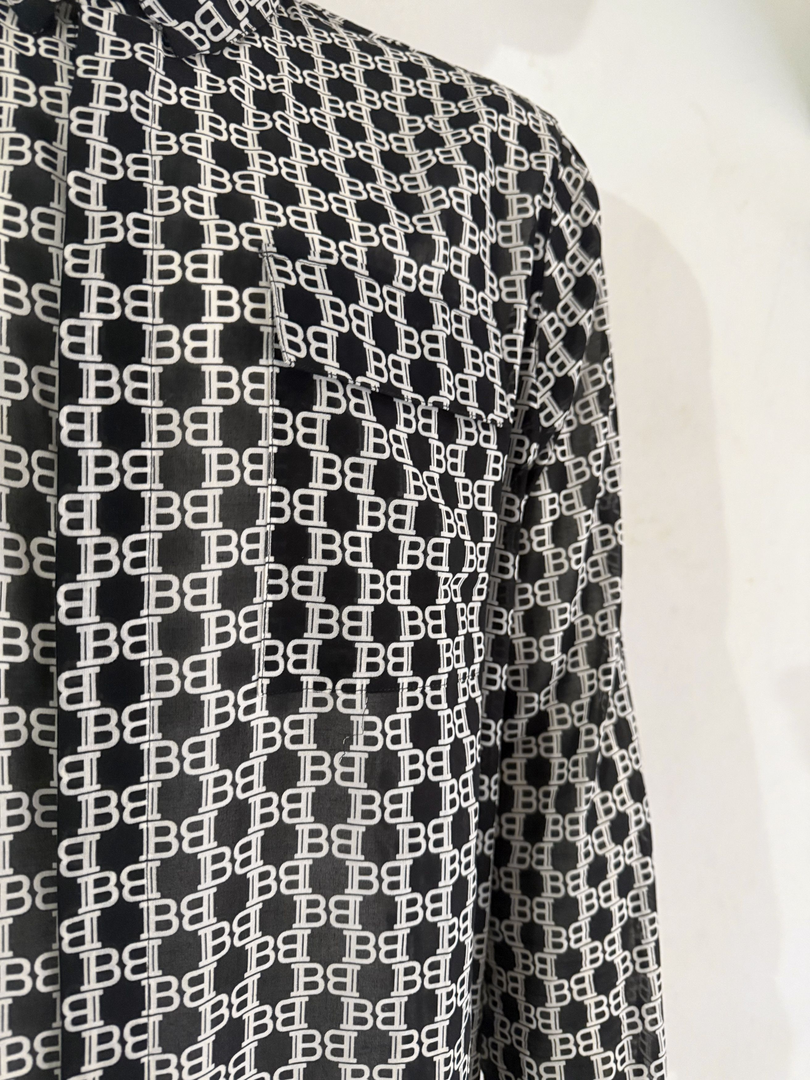 Balmain Monogram-Print Long-Sleeved Shirt Size US L / EU 52-54 / 3 - 6 Thumbnail