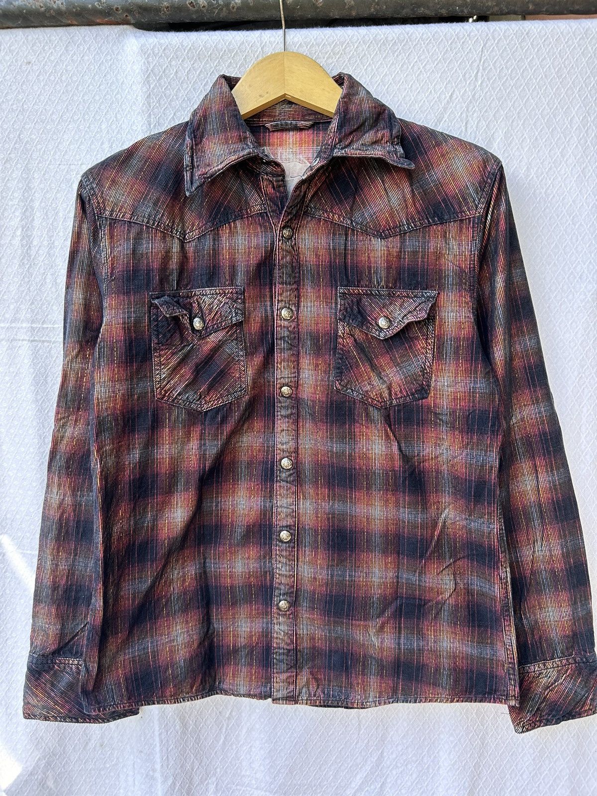 Japanese style plaid button up shirt