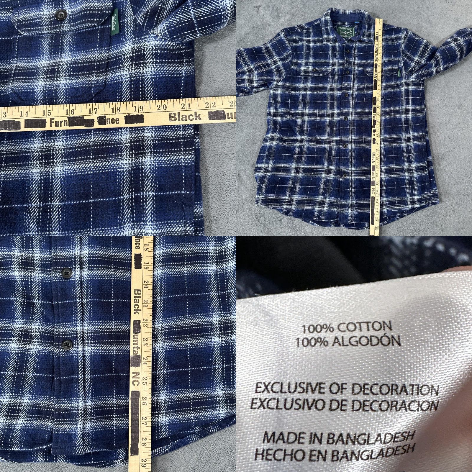 Vintage Woolrich Shirt Mens Medium Blue Plaid Flannel Shacket Button Front Lined Outdoor Size US M / EU 48-50 / 2 - 8 Thumbnail