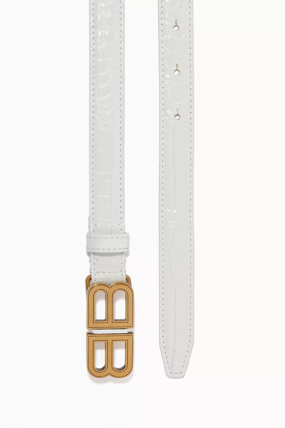 Balenciaga o1bcso1str1024 Size: 85 / BB Hourglass Thin Belt Crocodile Size ONE SIZE - 3 Thumbnail