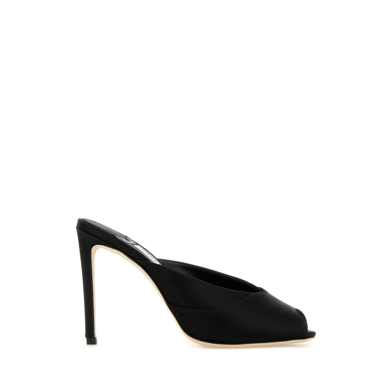 JIMMY CHOO Brigitte 100mm Black Satin Mules New & Authentic