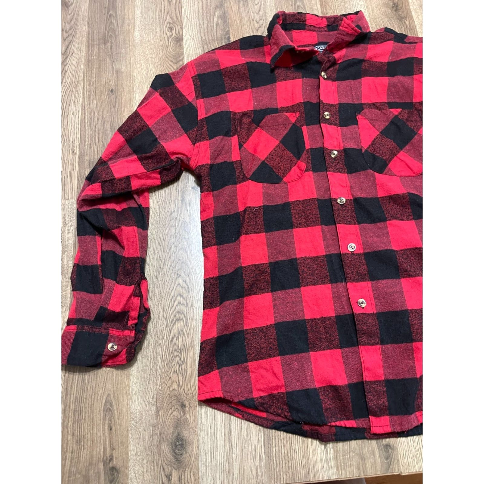 Vintage Canyon Shirt Men's 2X Tall Red Plaid Button Up Long Sleeve Shirt Casual Fall Spring Summer Mens Size US XXL / EU 58 / 5 - 3 Thumbnail