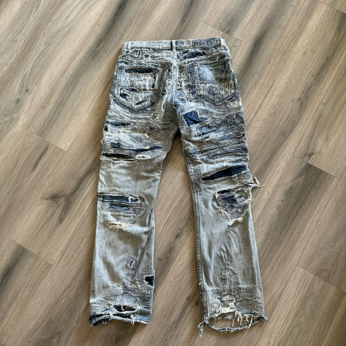 Japanese Brand × Vintage Custom reworked denim patched jeans Size US 30 / EU 46 - 5 Thumbnail