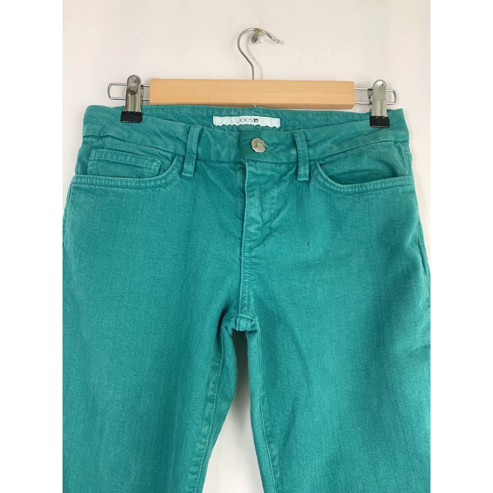 Vintage Joes Jeans Womens Jeans Chelsea Skinny 28x33 Stretch Jade Green 27 28in Inseam 33 Cotton Blend Denim Green Size 28" / US 6 / IT 42 - 4 Thumbnail