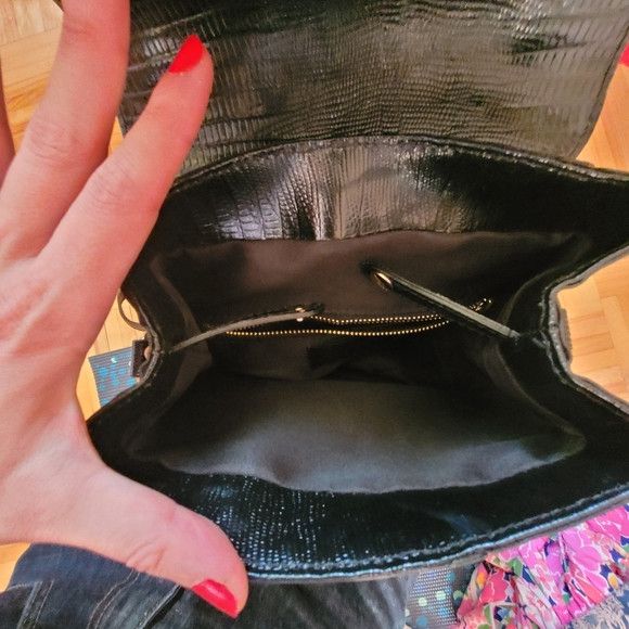 Other Divina Firenze Black Leather Backpack Crossbody Bag Size ONE SIZE - 8 Thumbnail