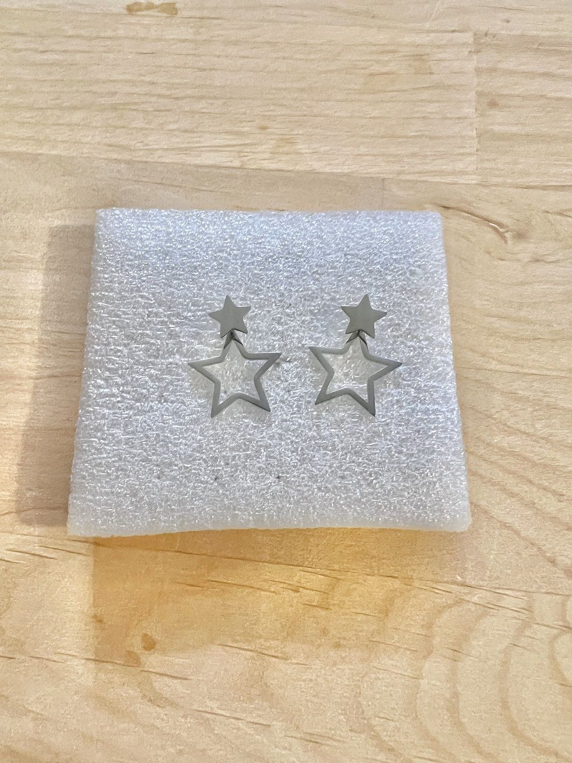 Jewelry Double stars silver stud earrings Size ONE SIZE - 1 Thumbnail