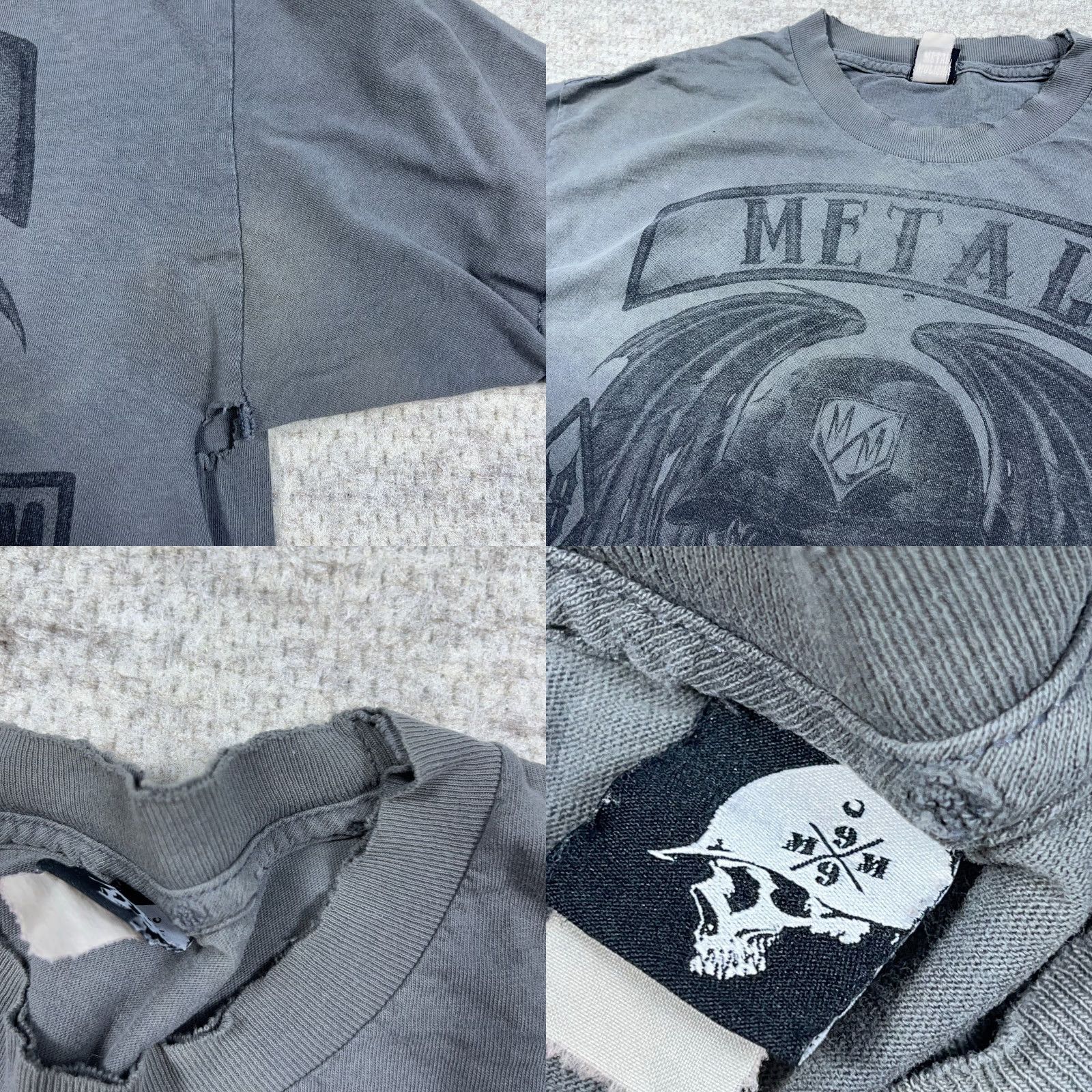 Metal Mulisha VINTAGE Metal Mulisha Shirt Men Large Gray Tee Thrashed Grunge Destroyed MMA Shirt Size US L / EU 52-54 / 3 - 8 Thumbnail