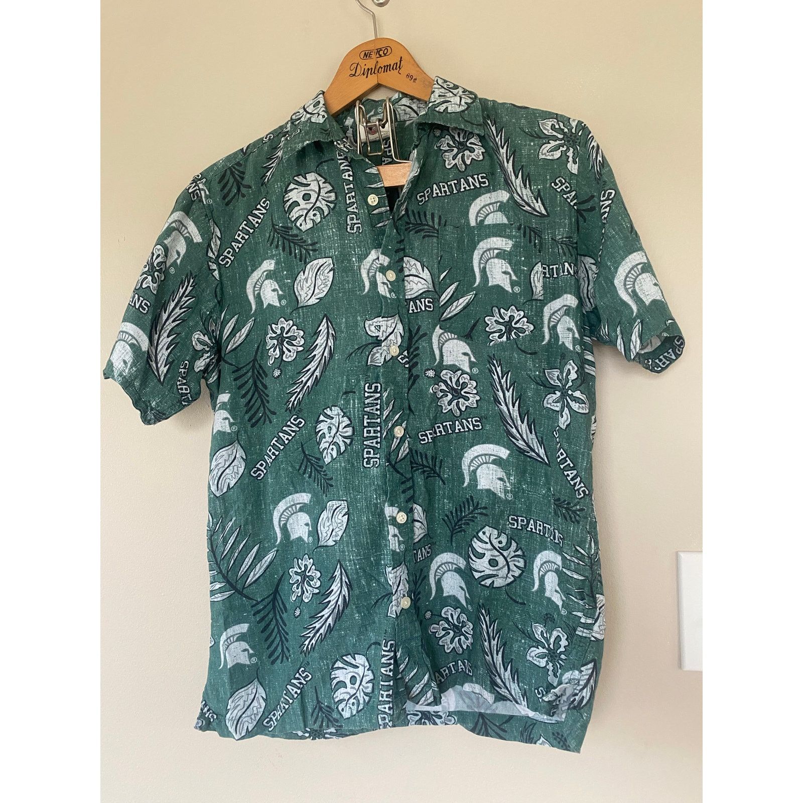 NCAA Wes & Willy M Cabana Boy Hawaiian Shirt Michigan State Size US M / EU 48-50 / 2 - 2 Thumbnail