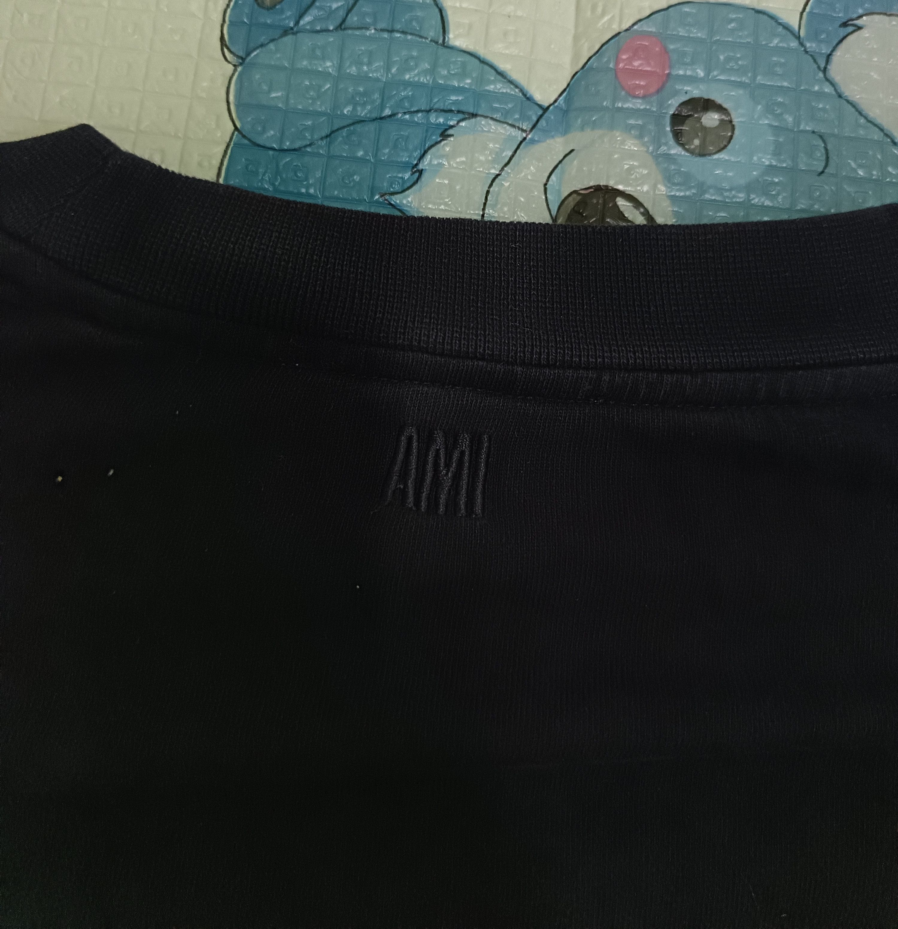 AMI Ami de Coeur Black T-shirt in organic cotton jersey. Size US XL / EU 56 / 4 - 4 Thumbnail