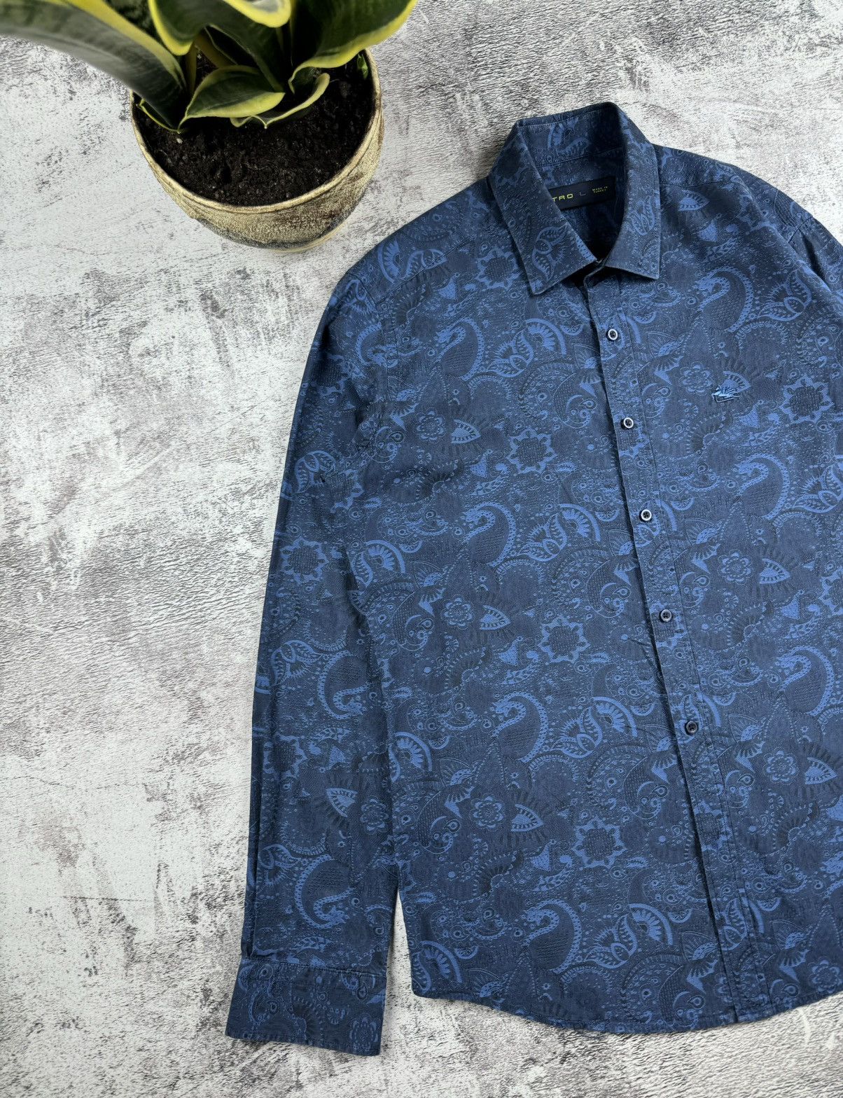 Etro Vintage Etro Milano Full Monogram Tie Dye Streetwear Shirt Size US L / EU 52-54 / 3 - 4 Thumbnail