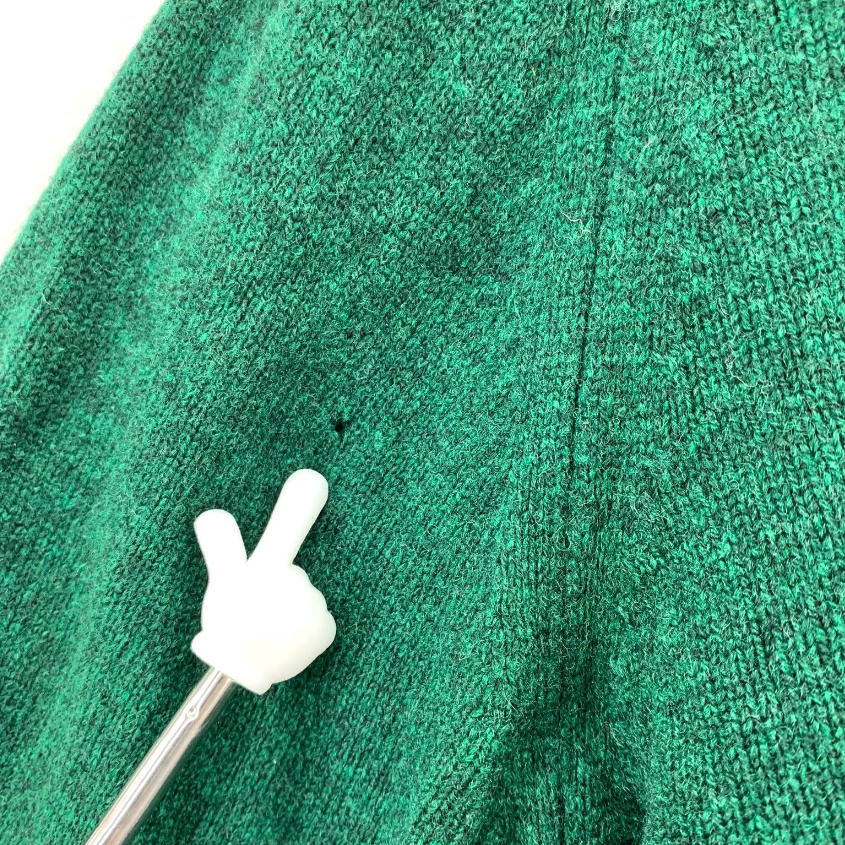 Vintage VINTAGE Bernhard Altmann Sweater Women Size 42 Green Wool Long Sleeve Collared Pullover Lace Collar, Solid Pattern, Regular, Womens Size M / US 6-8 / IT 42-44 - 3 Thumbnail