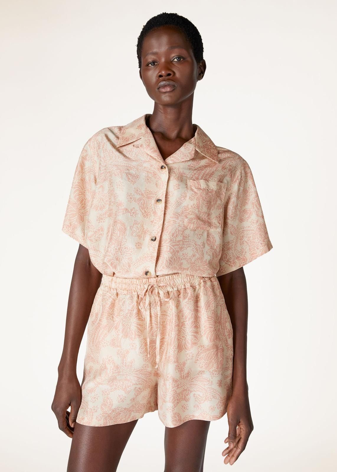 Loro Piana o1srvl11e0725 FAO0508 Silk Isoble Shirt in White/Pink Size M / US 6-8 / IT 42-44 - 2 Thumbnail