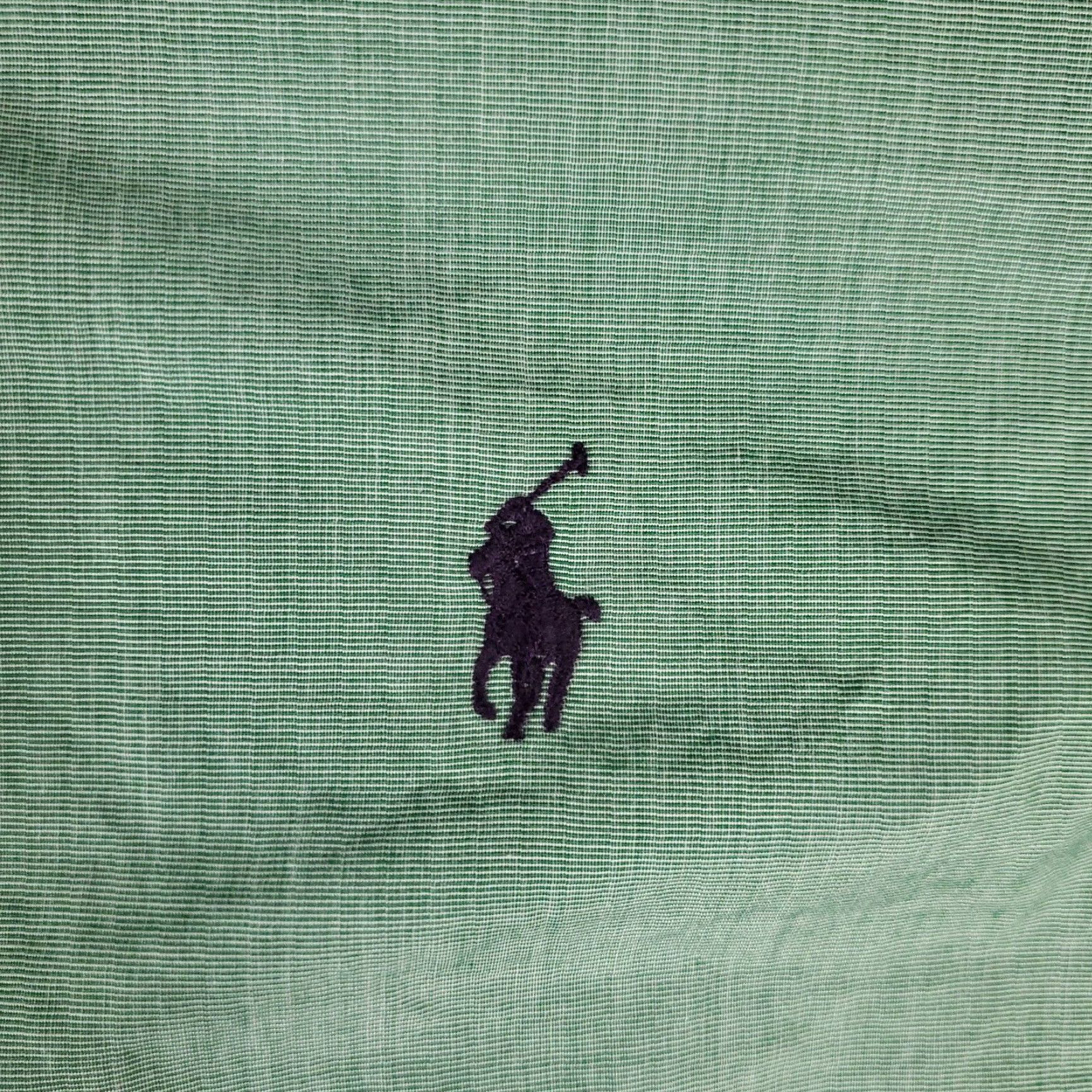 Ralph Lauren Ralph Lauren Shirt Adult 17 Green Button-Down Long Sleeve Cotton Solid Mens Size 46R - 3 Thumbnail
