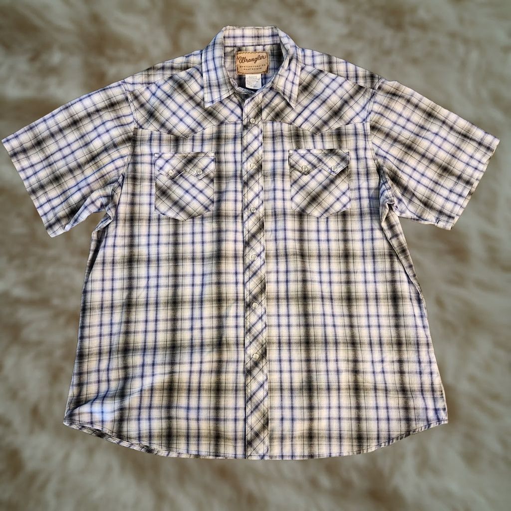 Wrangler VINTAGE Wrangler Western Saw Tooth Pearl Snap Mens XL Cowboy Plaid Shirt Size US XL / EU 56 / 4 - 1 Thumbnail