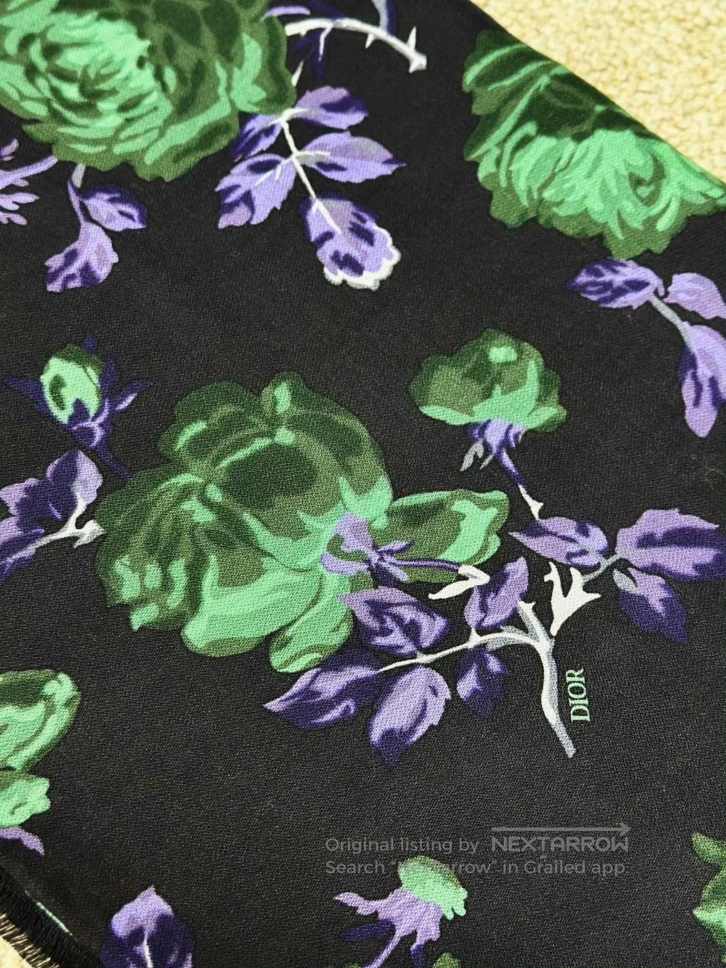 Dior DIOR Black Silk Scarf. Size ONE SIZE - 5 Thumbnail