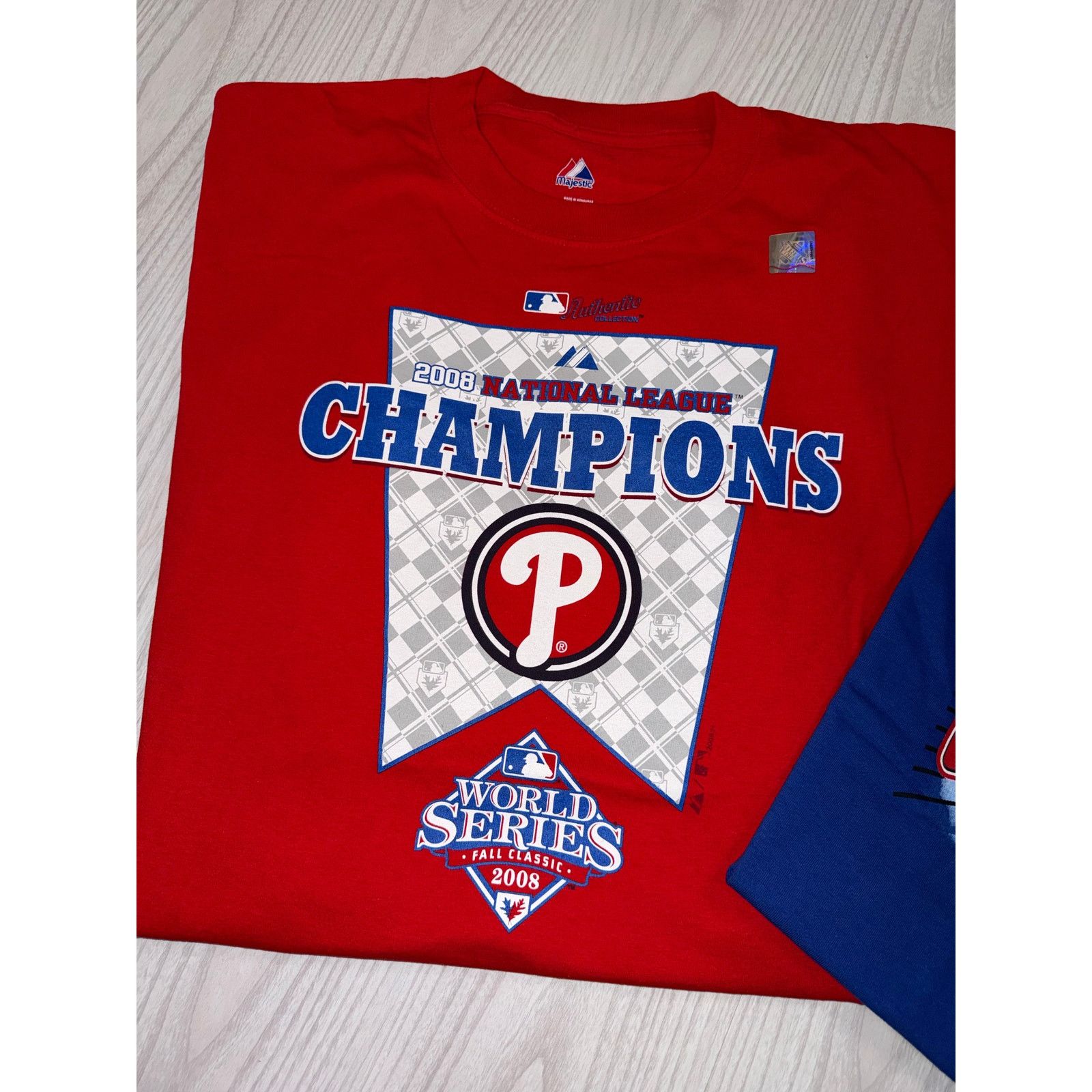 Majestic Philadelphia Phillies 2008 2009 World Series Shirts Mens XL Size US XL / EU 56 / 4 - 2 Thumbnail