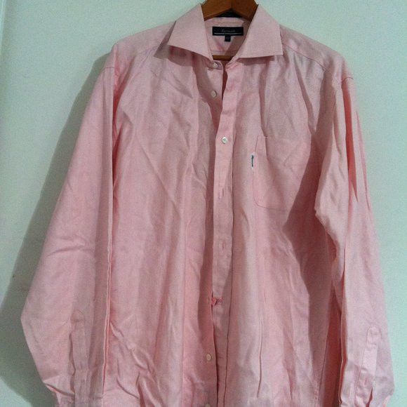 Faconnable FACONNABLE MENS PINK 100%COTTON DRESS SHIRT SIZE: 17.5 Size US XL / EU 56 / 4 - 3 Thumbnail