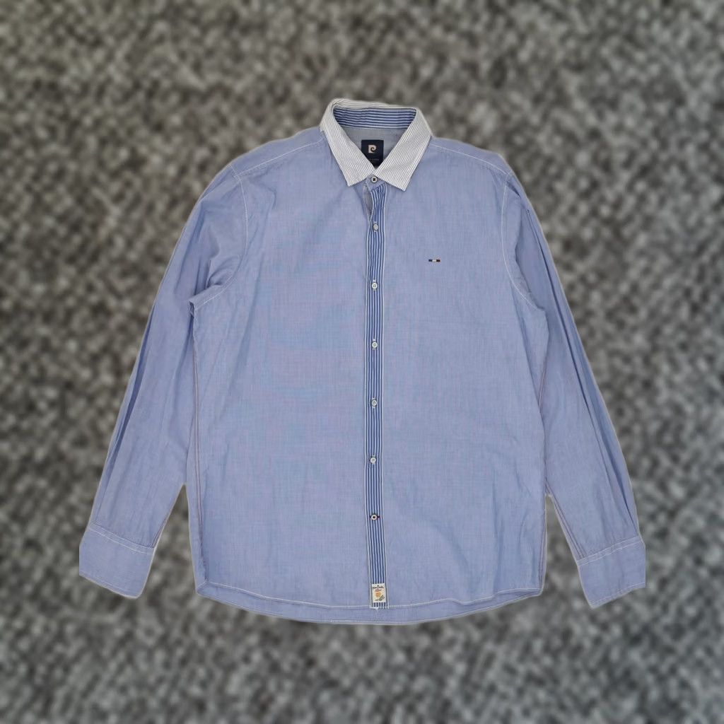 Pierre Cardin PIERRE CARDIN Mens Shirt Large Blue Cotton Size US L / EU 52-54 / 3 - 1 Thumbnail