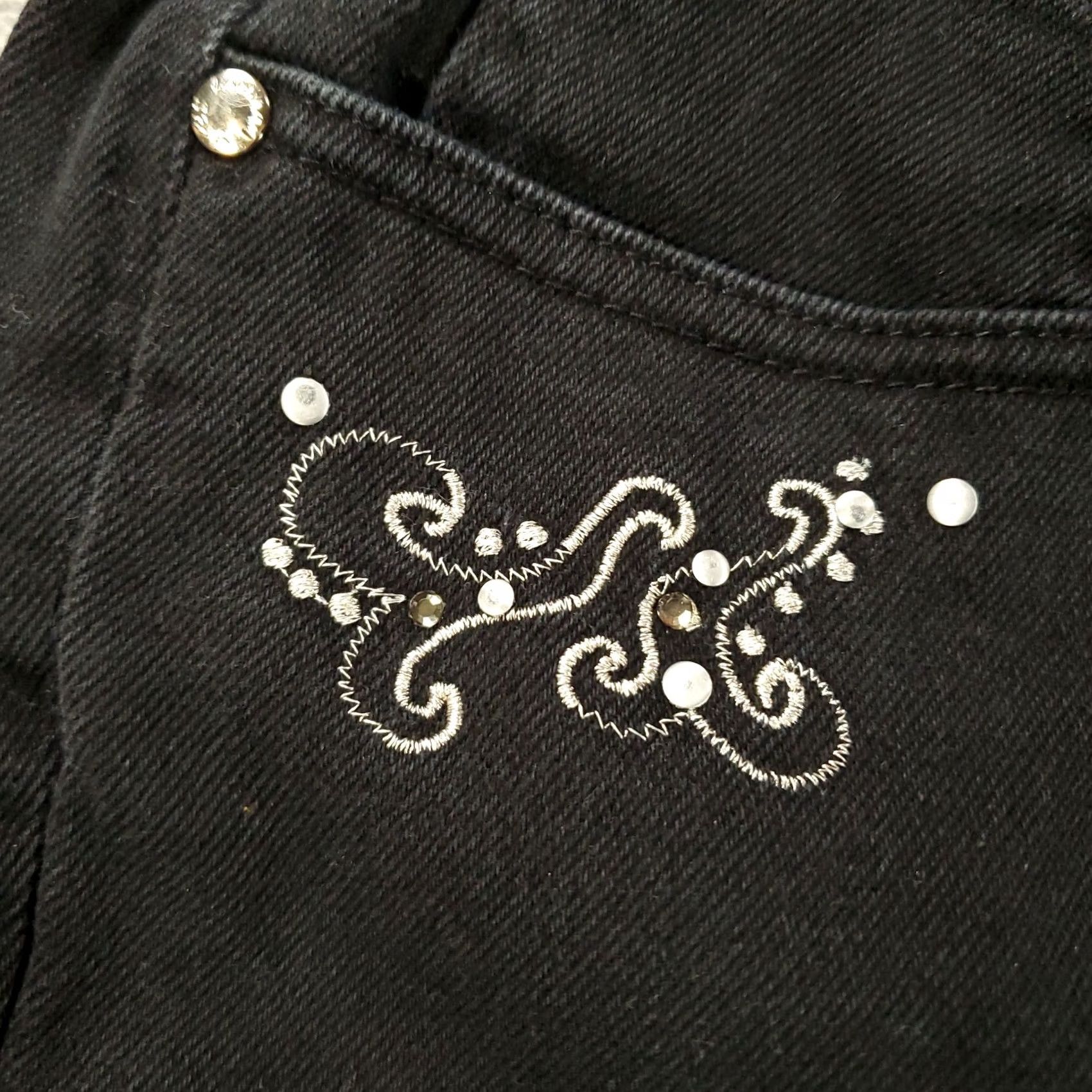 Vintage VINTAGE Lawman Jeans Womens 14 Denim 31in Inseam 5-Pocket Embroidered Studded Black Cotton 90s Western Cowboy Style Straight Travel Womens Size 36" / US 14 / IT 50 - 6 Thumbnail