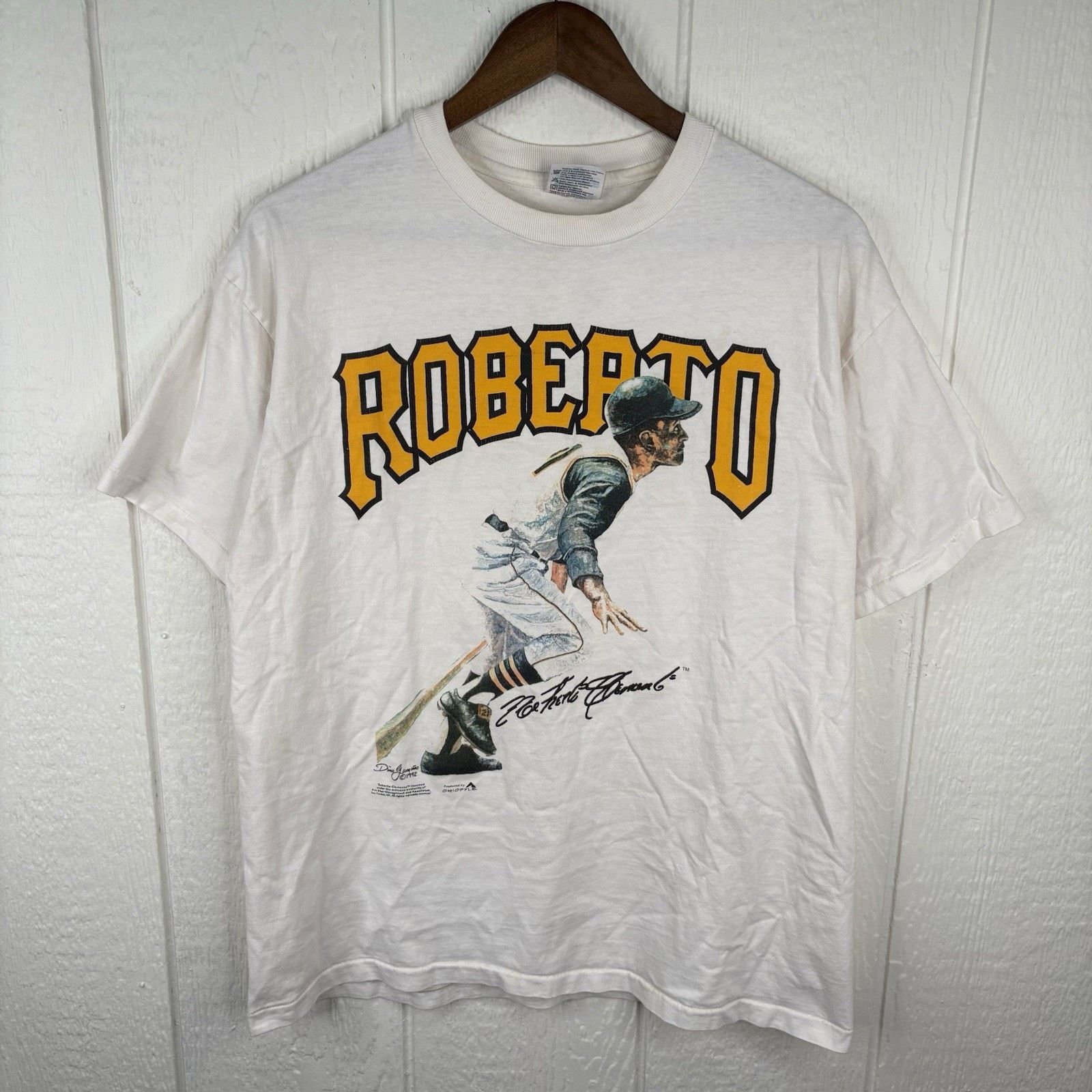 Hanes Vintage 1992 Roberto Clemente Pittsburgh Pirates Tee Large Size US L / EU 52-54 / 3 - 1 Thumbnail