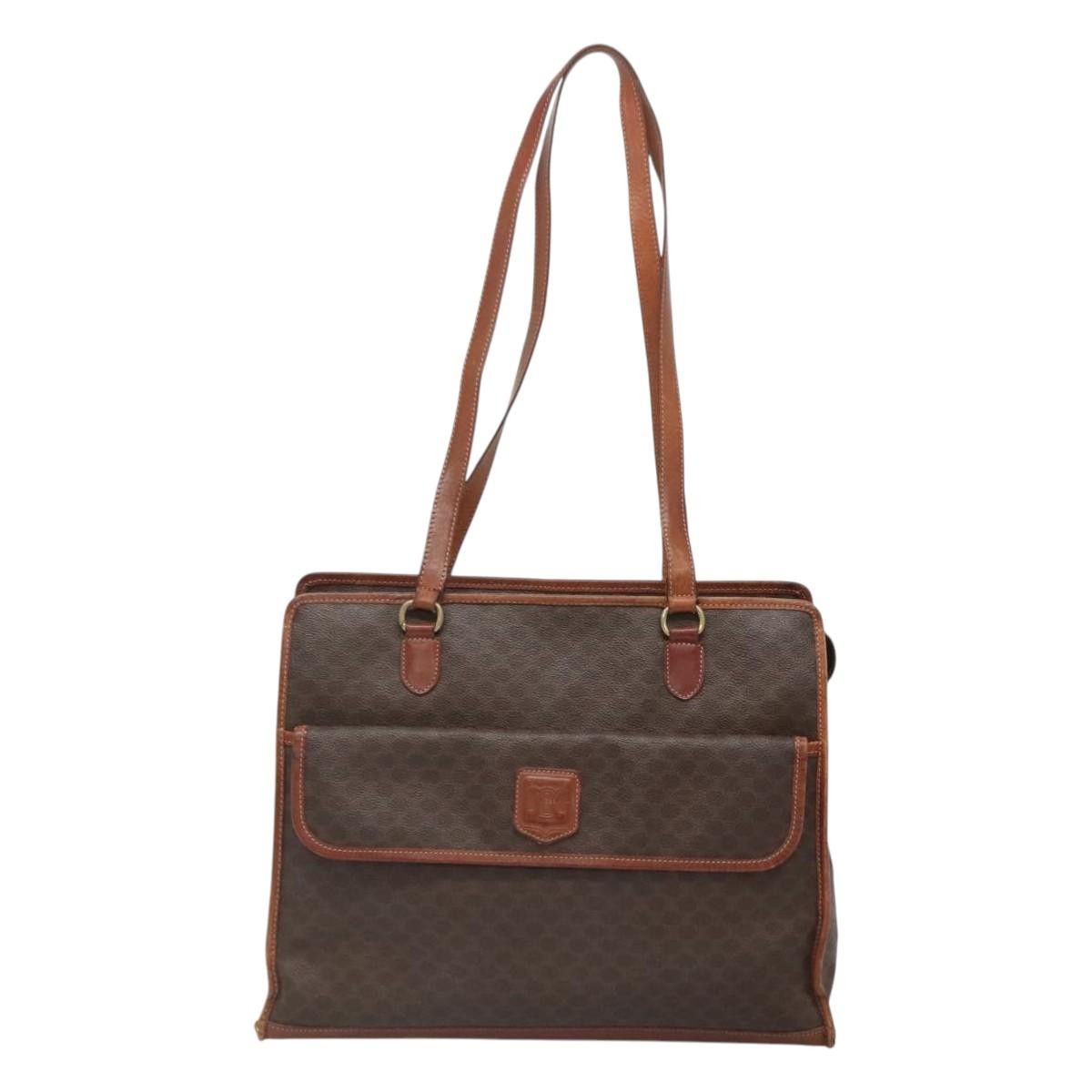 Celine CELINE Macadam Canvas Shoulder Bag Pvc Leather Brown Gold Size ONE SIZE - 2 Thumbnail