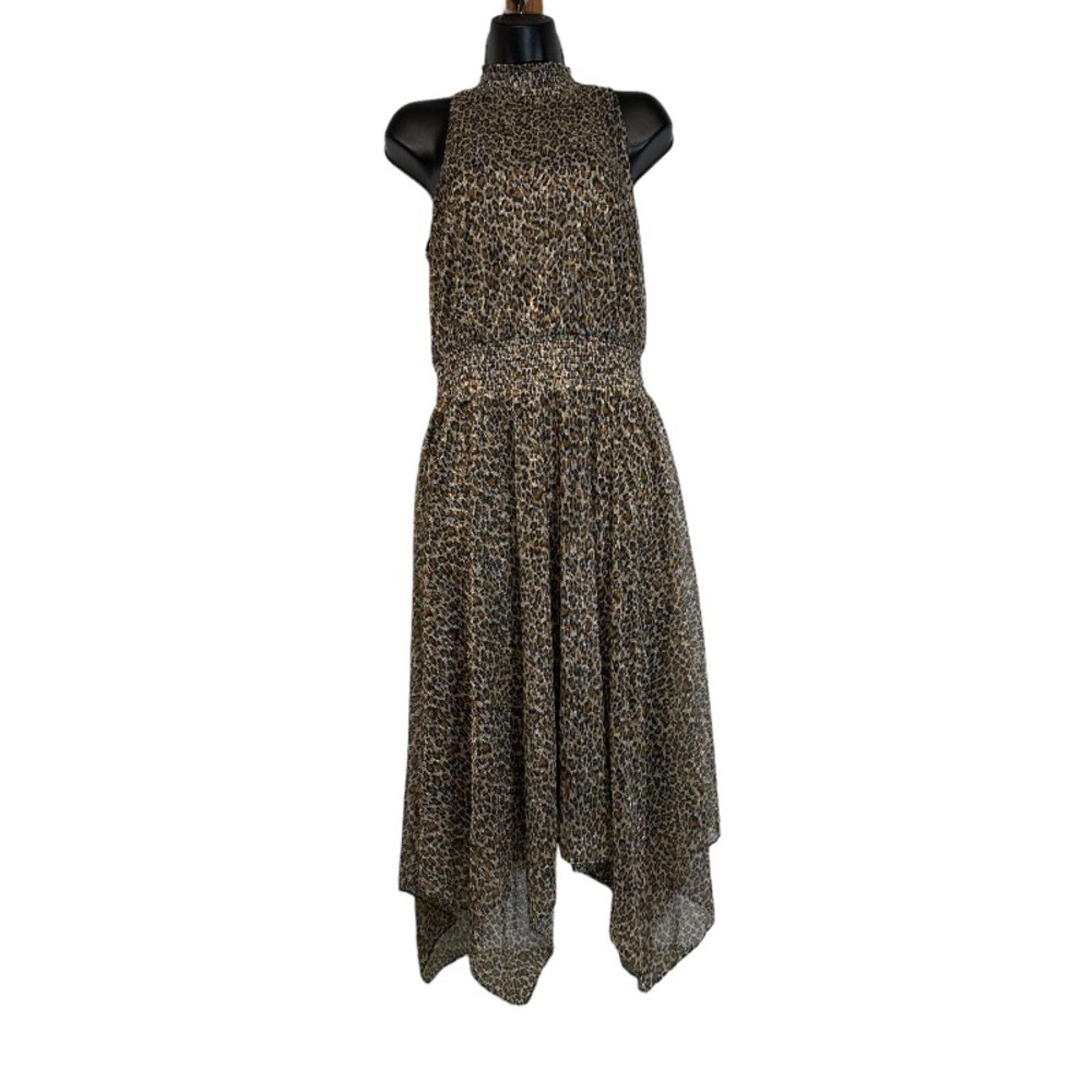 Sam Edelman Sam Edelman Leopard Print Sleeveless Handkerchief Midi Dress Size L / US 10 / IT 46 - 3 Thumbnail