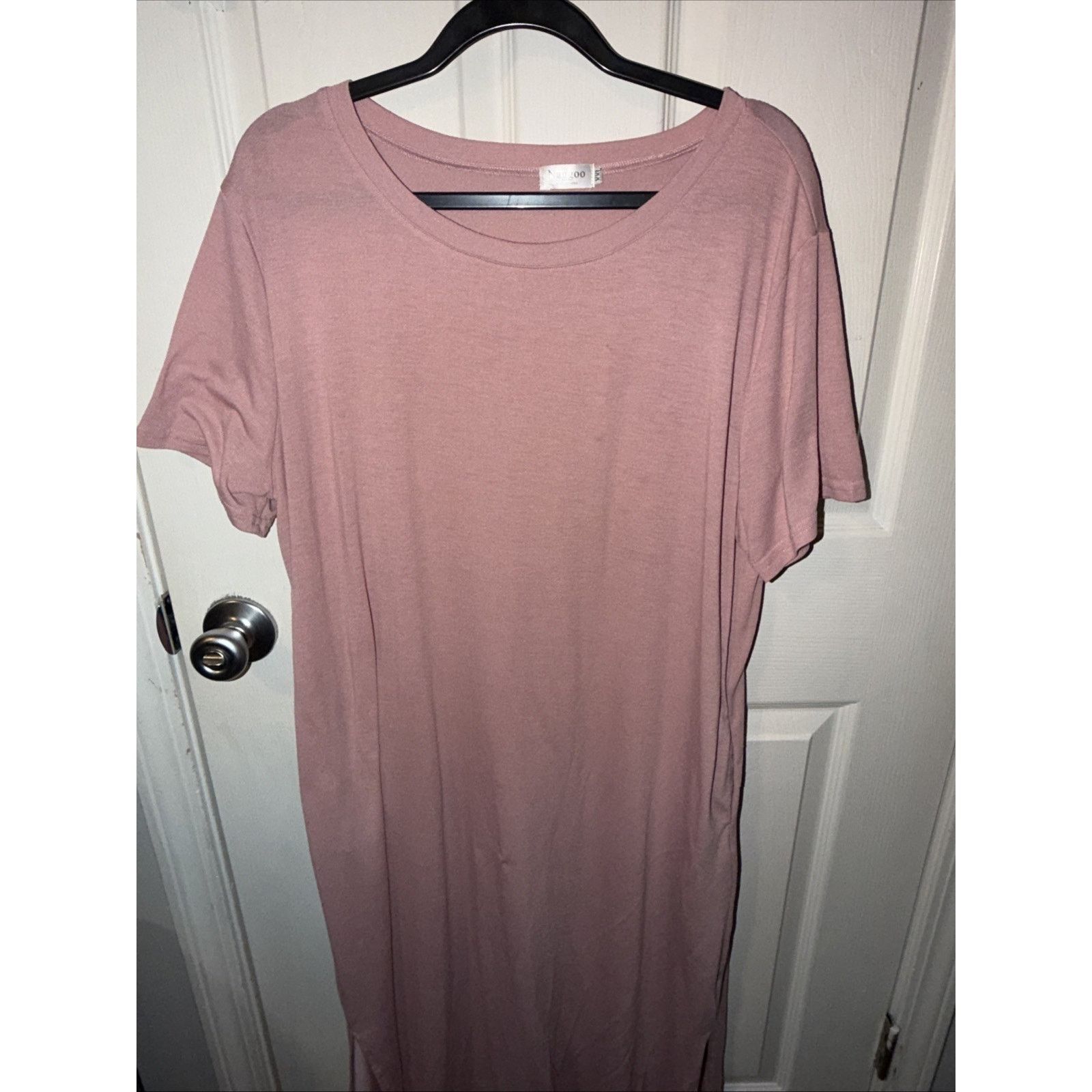 Other Naggoo Women Long Tshirt Dress XXL Salmon Pink Stretch Size XXL / US 16-18 / IT 52-54 - 2 Thumbnail