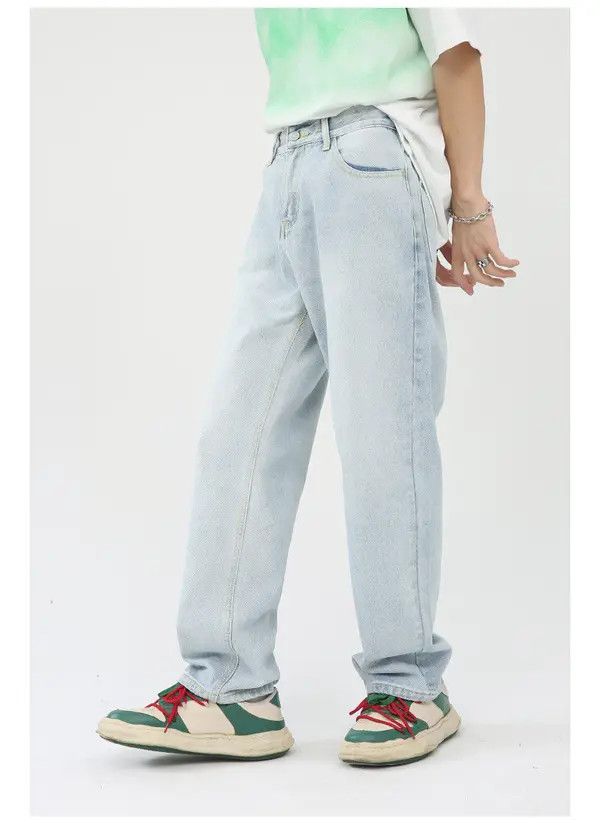 Japanese Brand Japanese all-match trendy washed loose casual jeans Size US 32 / EU 48 - 4 Thumbnail
