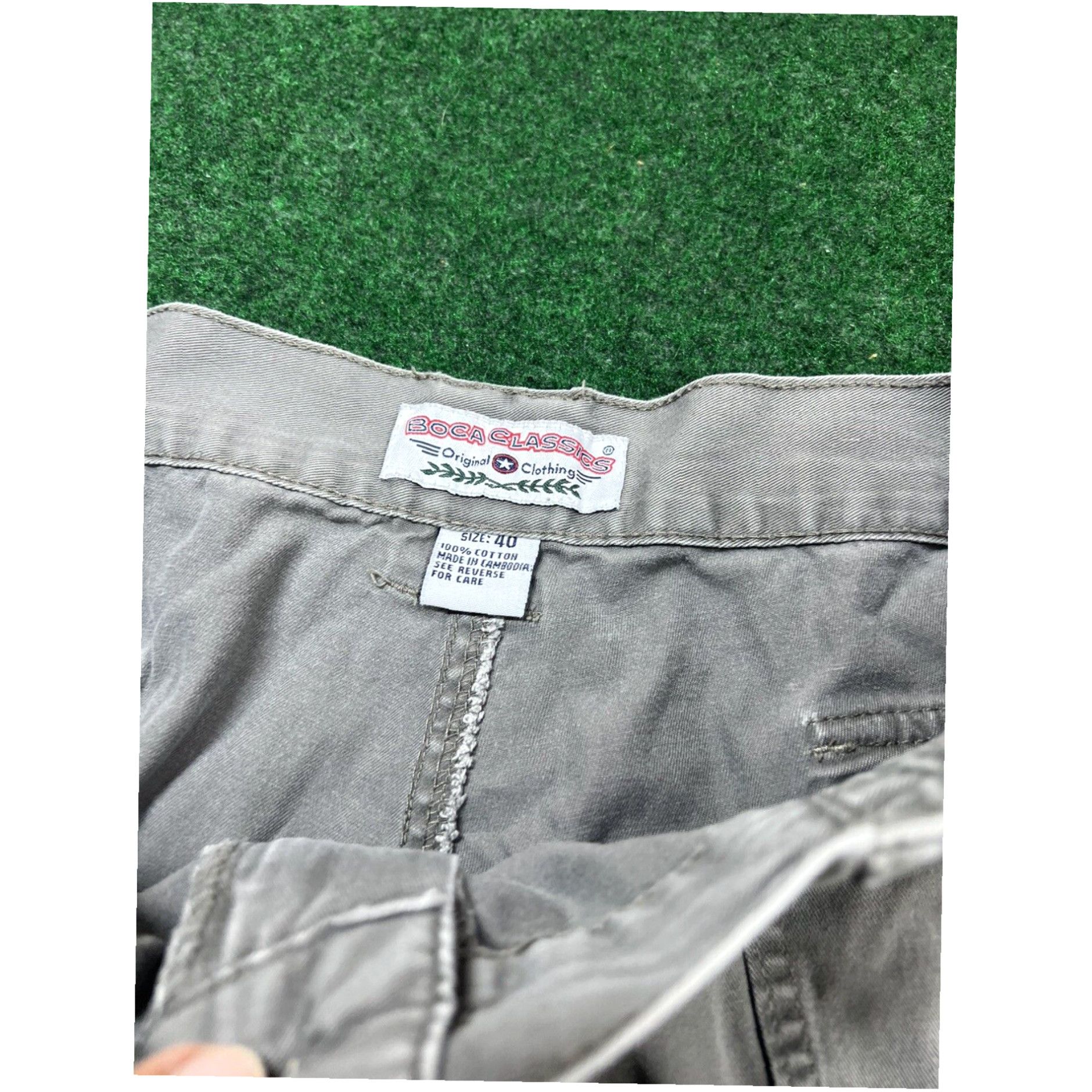 Vintage Boca Classics Men's 36 (tagged 40) Gray Cargo shorts w/Pockets Hiking casual Size US 36 / EU 52 - 6 Thumbnail