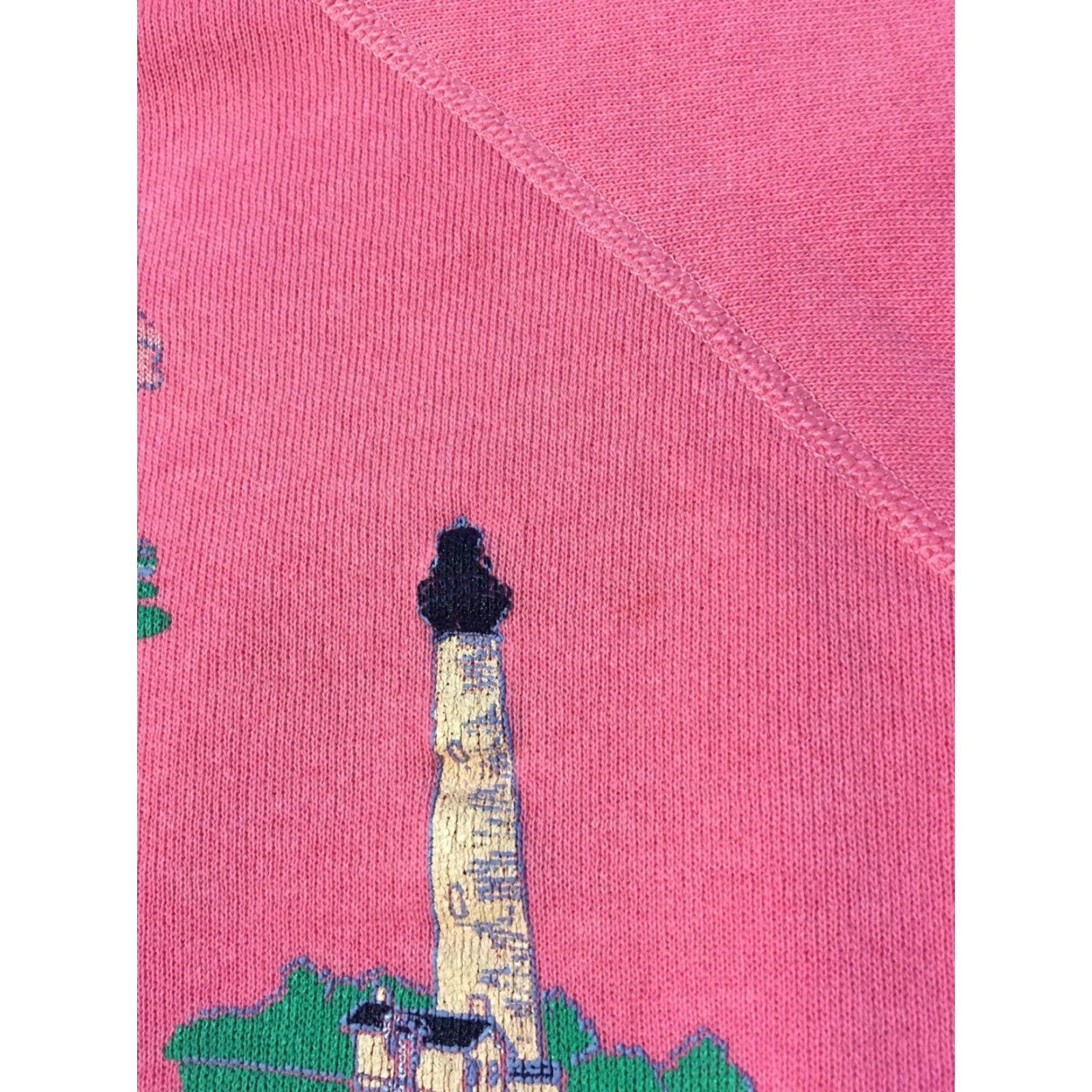 Hanes VINTAGE Hanes Sweatshirt North Carolina Lighthouse Collared S Pink 80s 90s Sailing Outdoors Boho Ocean Sport Mens Size US S / EU 44-46 / 1 - 4 Thumbnail