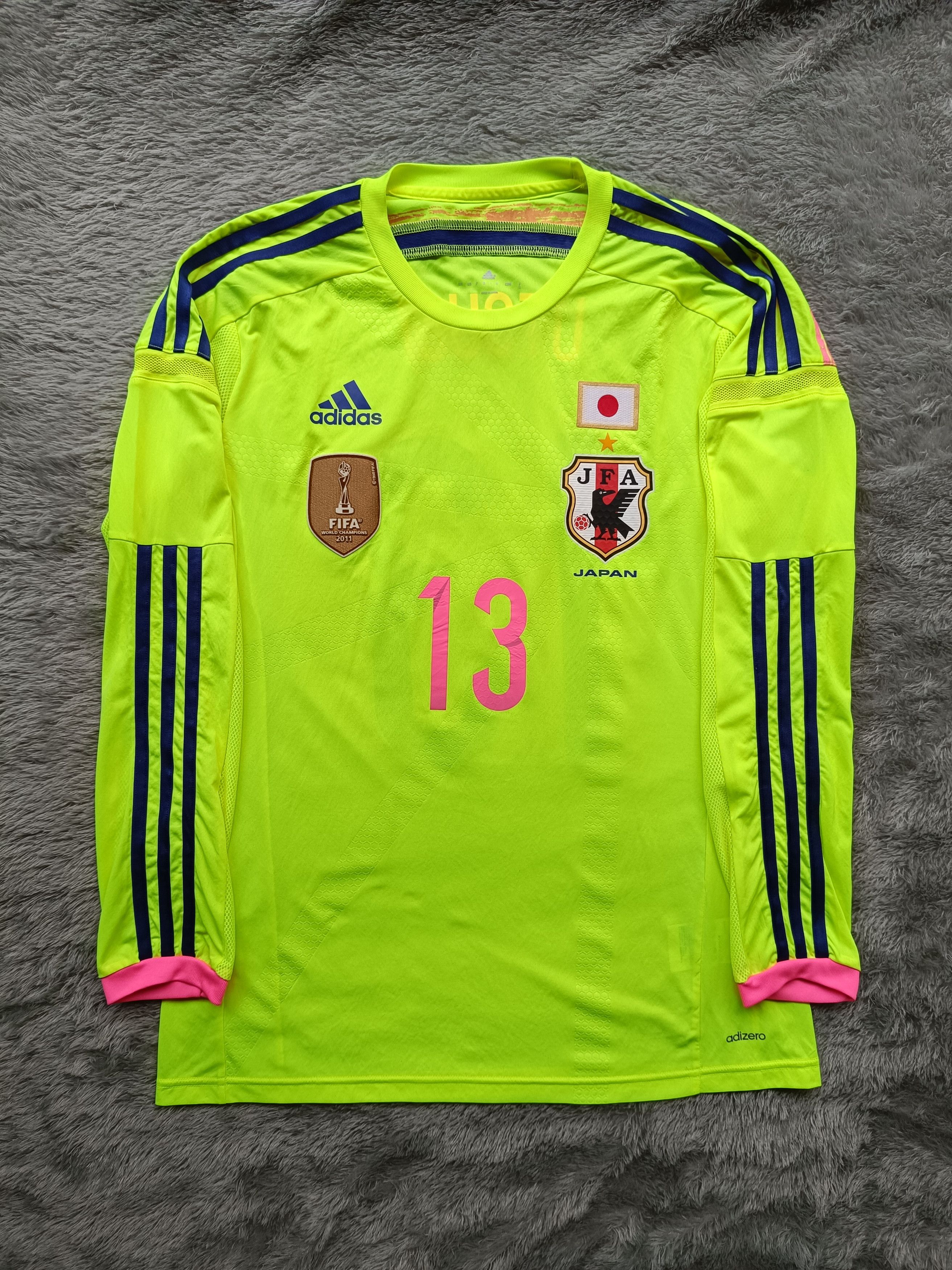 image of Adidas x Soccer Jersey Japan Nadeshiko 2014 Away in Light Yellow, Men's (Size Medium)