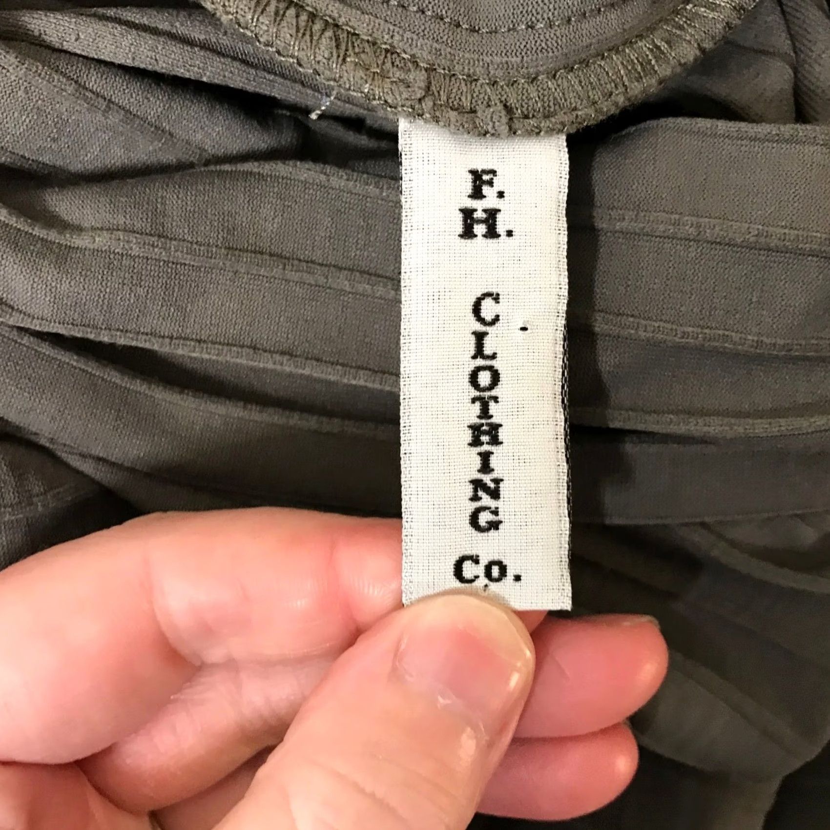 CO F.H. Clothing Co Large Long Sleeve Striped Turtleneck Top Chic Olive Green Size L / US 10 / IT 46 - 7 Thumbnail