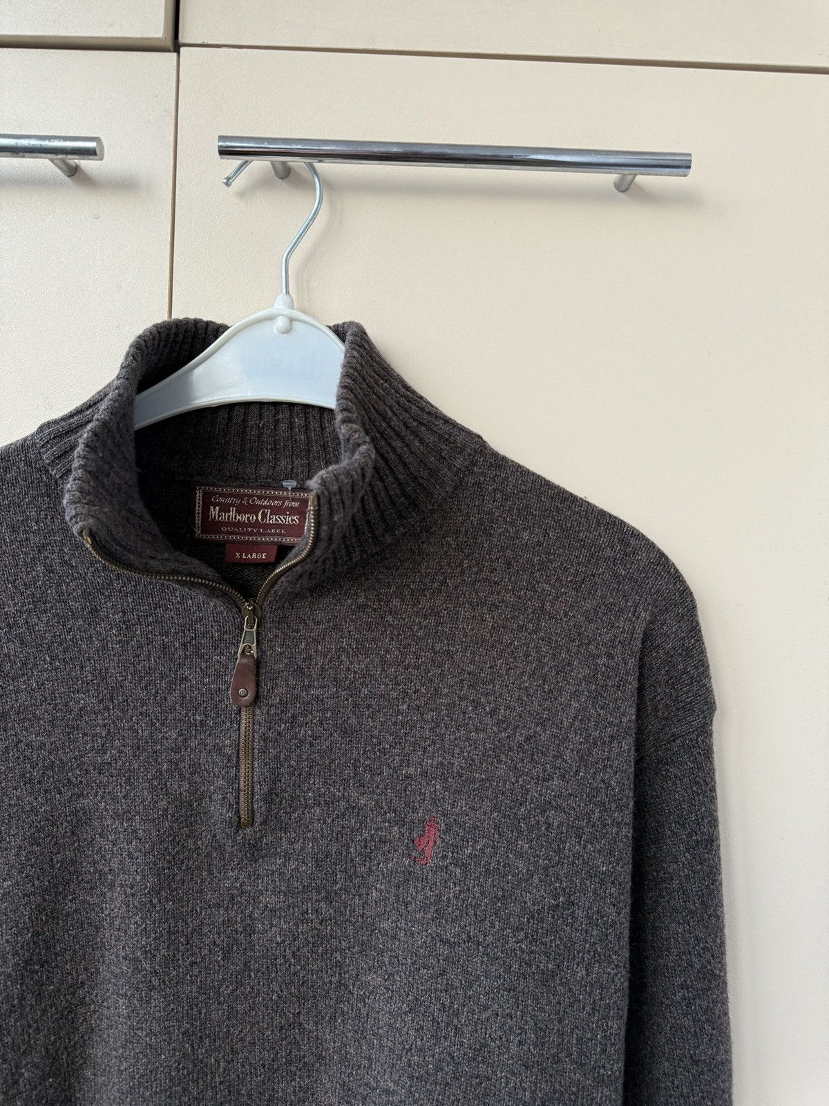 Marlboro Classics Marlboro classics Knit Wool sweater 1/3 zip brown 90s Size US XL / EU 56 / 4 - 2 Thumbnail