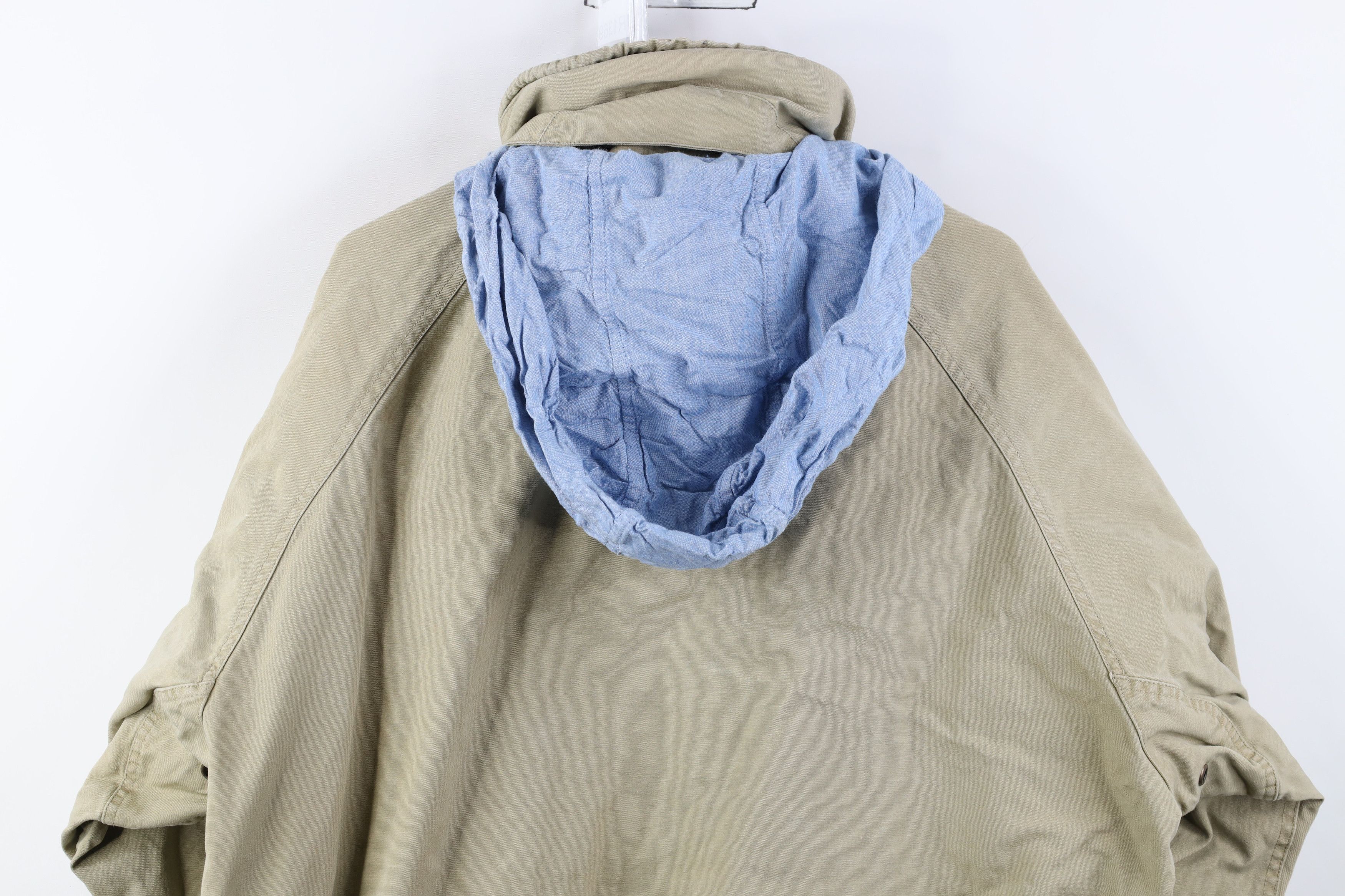 Vintage Vintage 90s Streetwear Heavy Canvas Hooded Jacket Beige Size US L / EU 52-54 / 3 - 15 Thumbnail