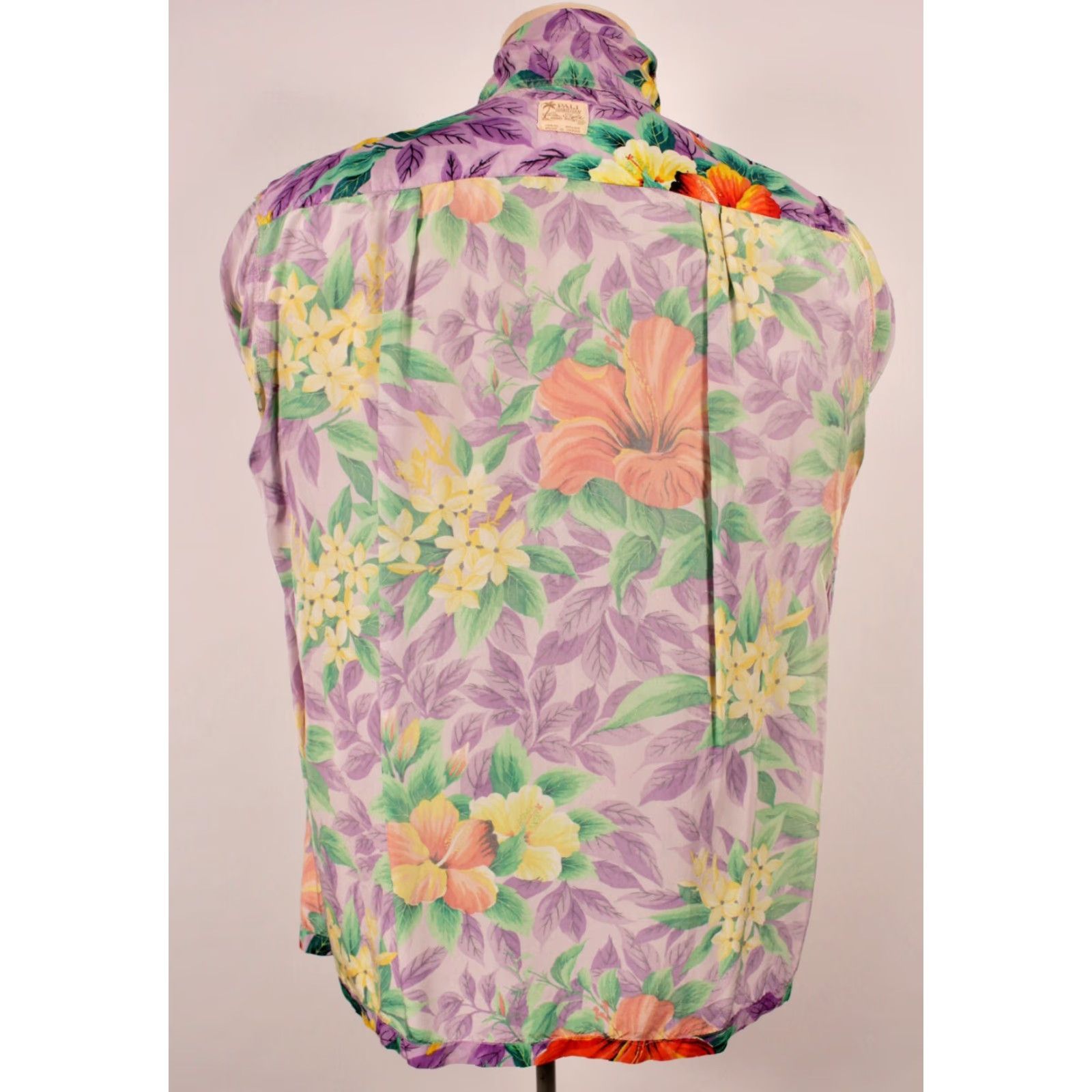Vintage VINTAGE Men's Pali Hawaiian Shirt 50s Purple & Yellow Floral Rayon Sz M 1950s Japan Mens Size US M / EU 48-50 / 2 - 3 Thumbnail