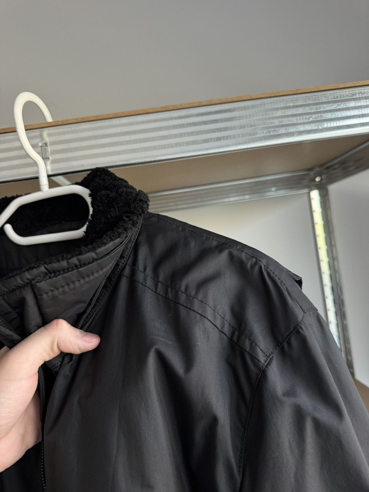 Prada Vintage Prada Black Tab Nylon Fur Bomber Jacket 2000s Luxury Size US L / EU 52-54 / 3 - 17 Thumbnail