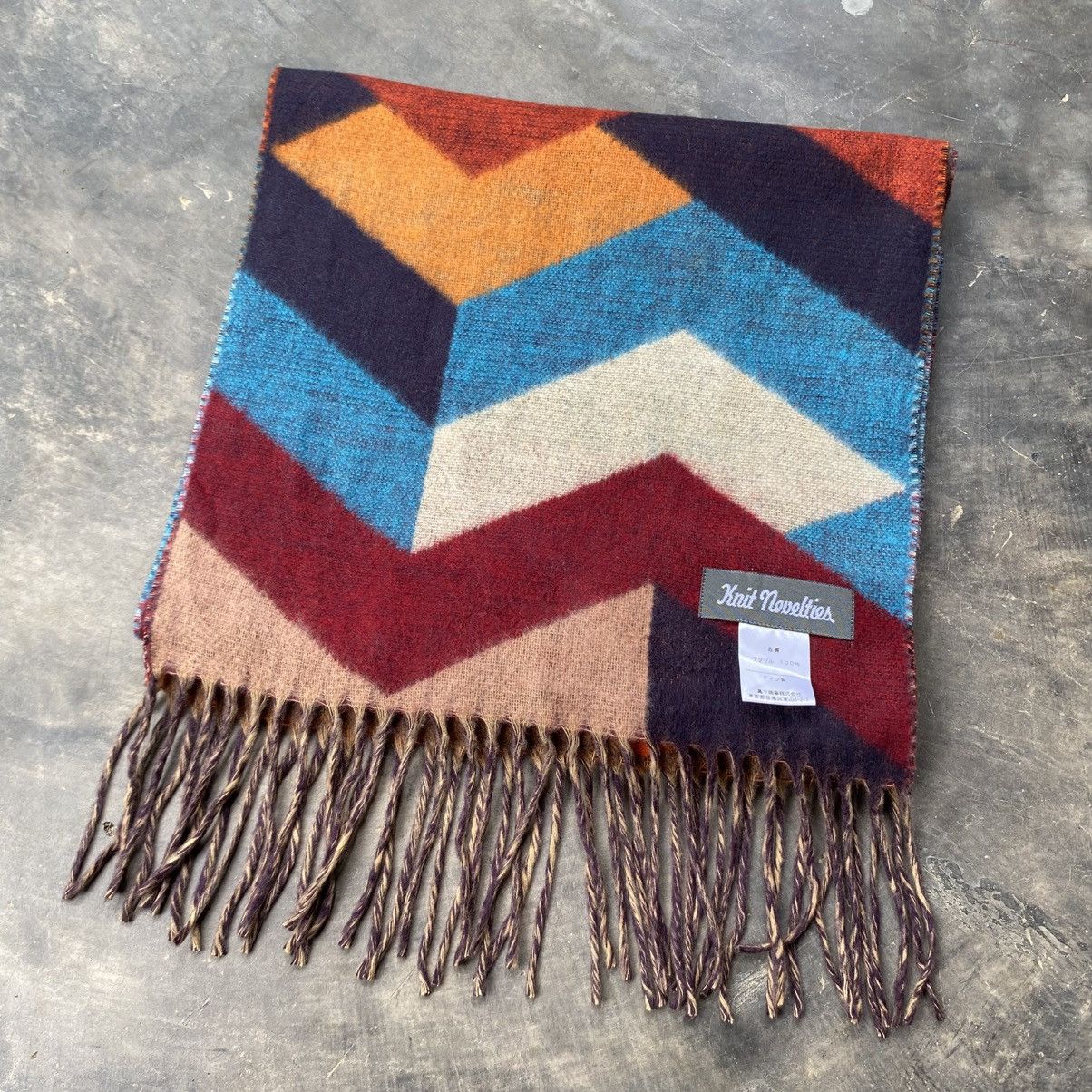 Designer Knit noueltier Colorful Chevron Wool Scarf Size ONE SIZE - 12 Thumbnail