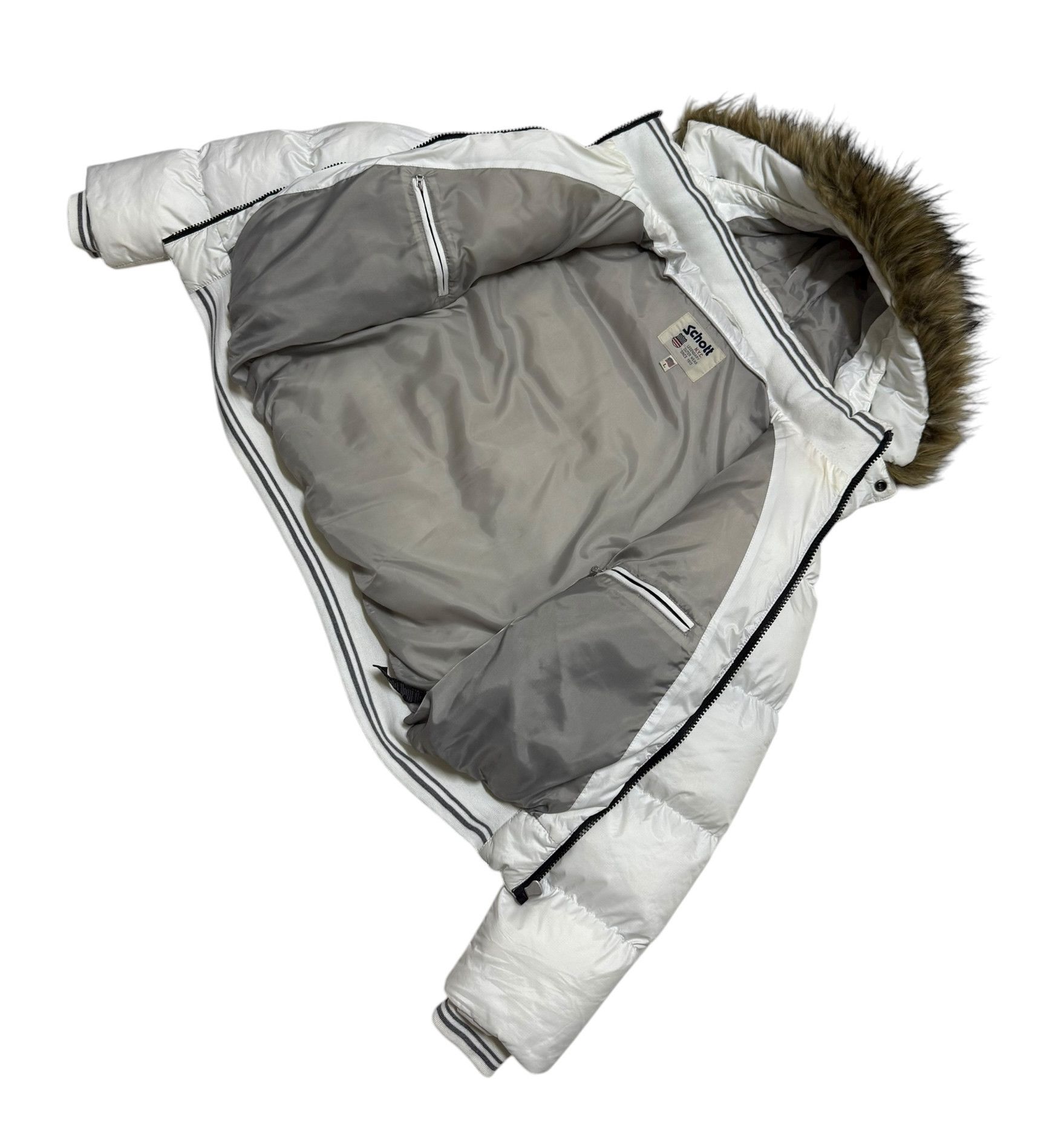 Schott Schott Puffer Down Shearling Hoodie Bomber Jacket Size US M / EU 48-50 / 2 - 13 Thumbnail